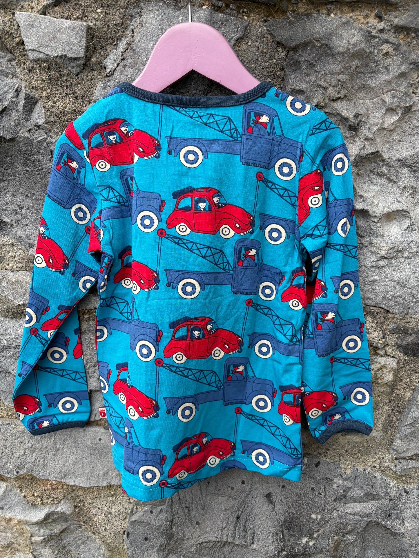 Blue&red vehicles top 3-4y (98-104cm)