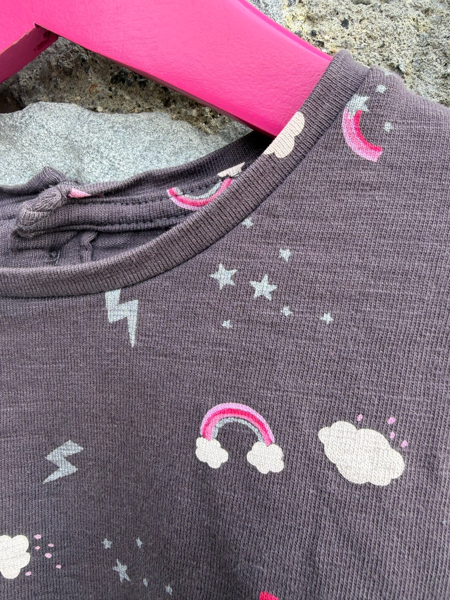 Tiny rainbow charcoal dress  2-3y (92-98cm)