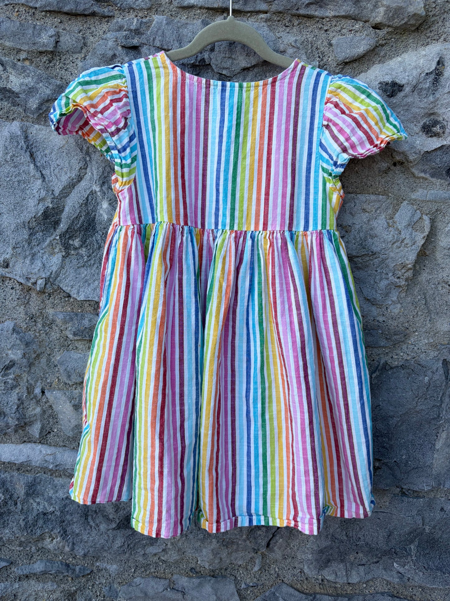 Rainbow stripes dress  4-5y (104-110cm)