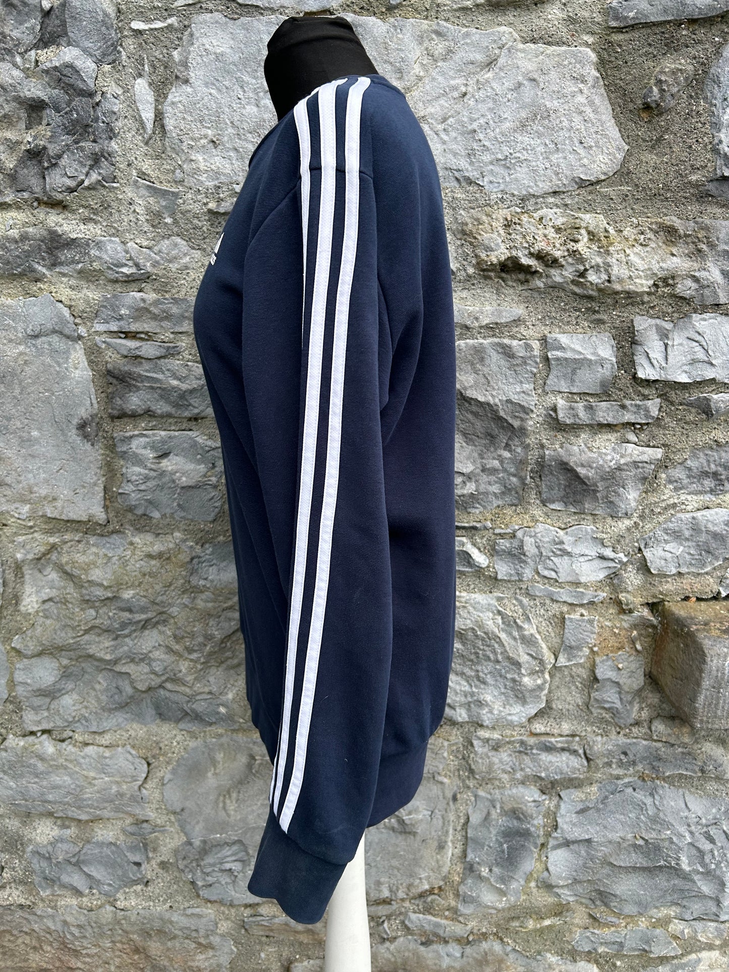 Navy tri stripe sweatshirt Small