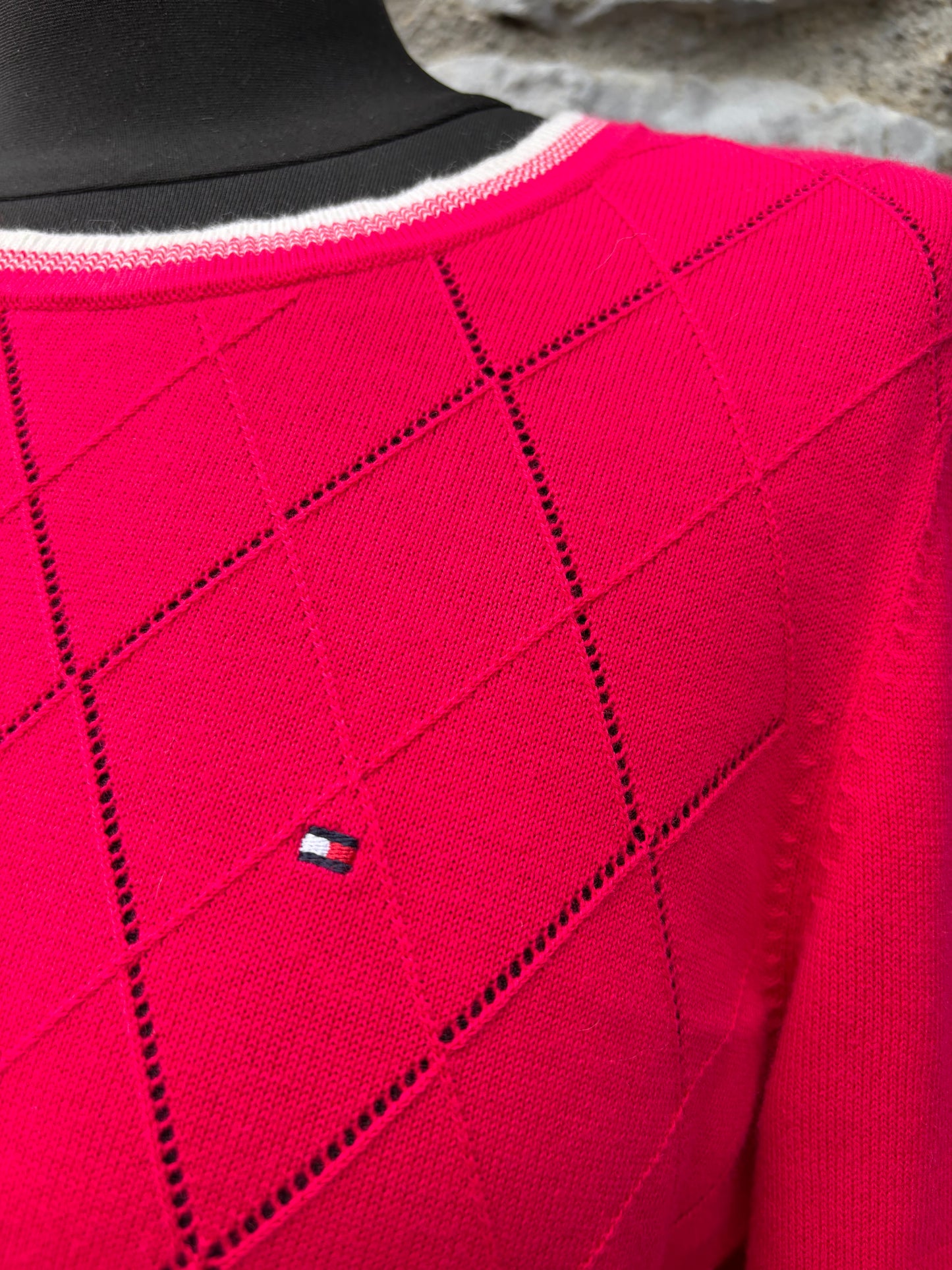 TH Pink argyle pattern jumper uk 8-10