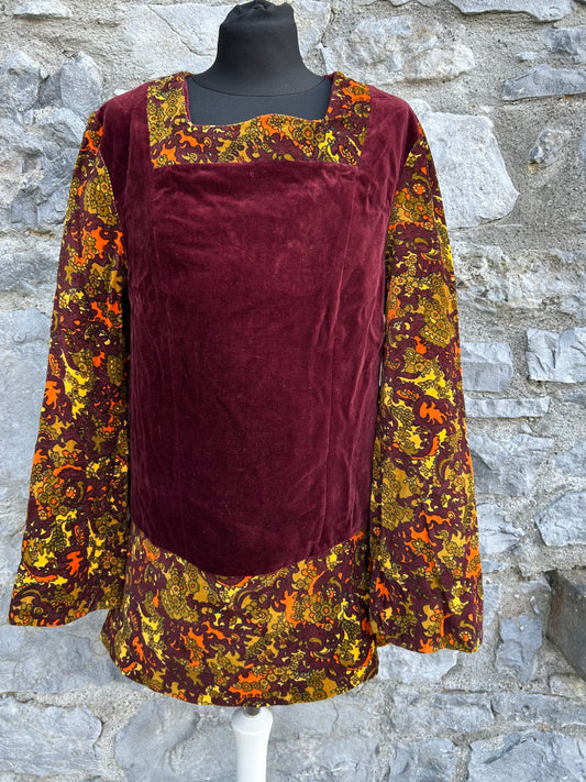 90s floral velvet top uk 8-10