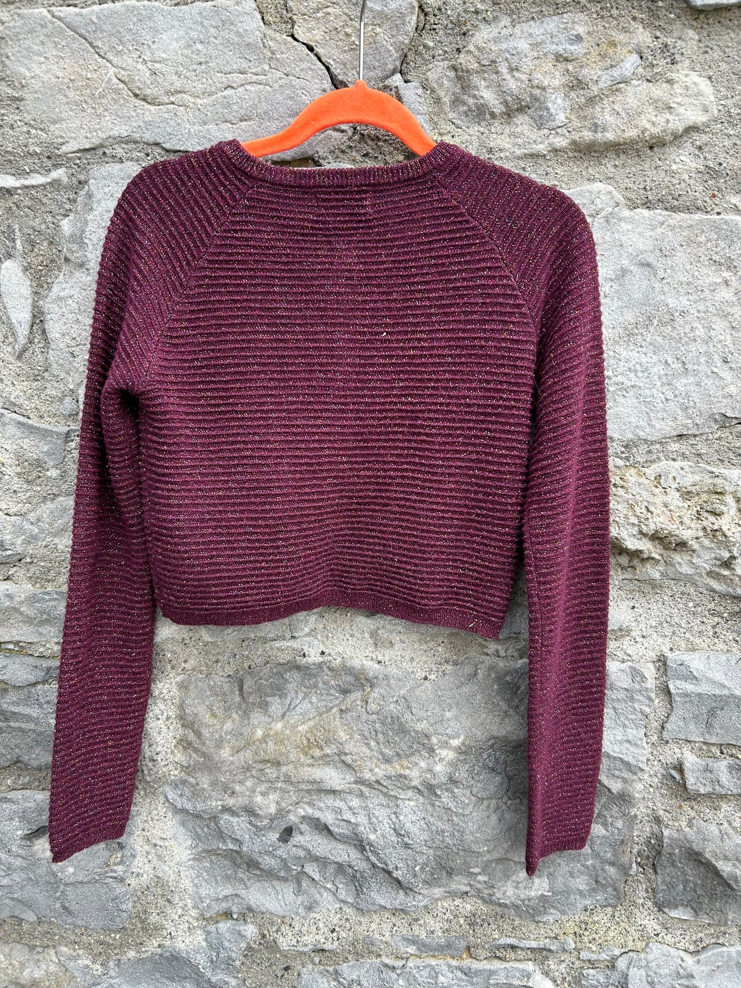 Maroon sparkly cardigan  6-7y (116-122cm)