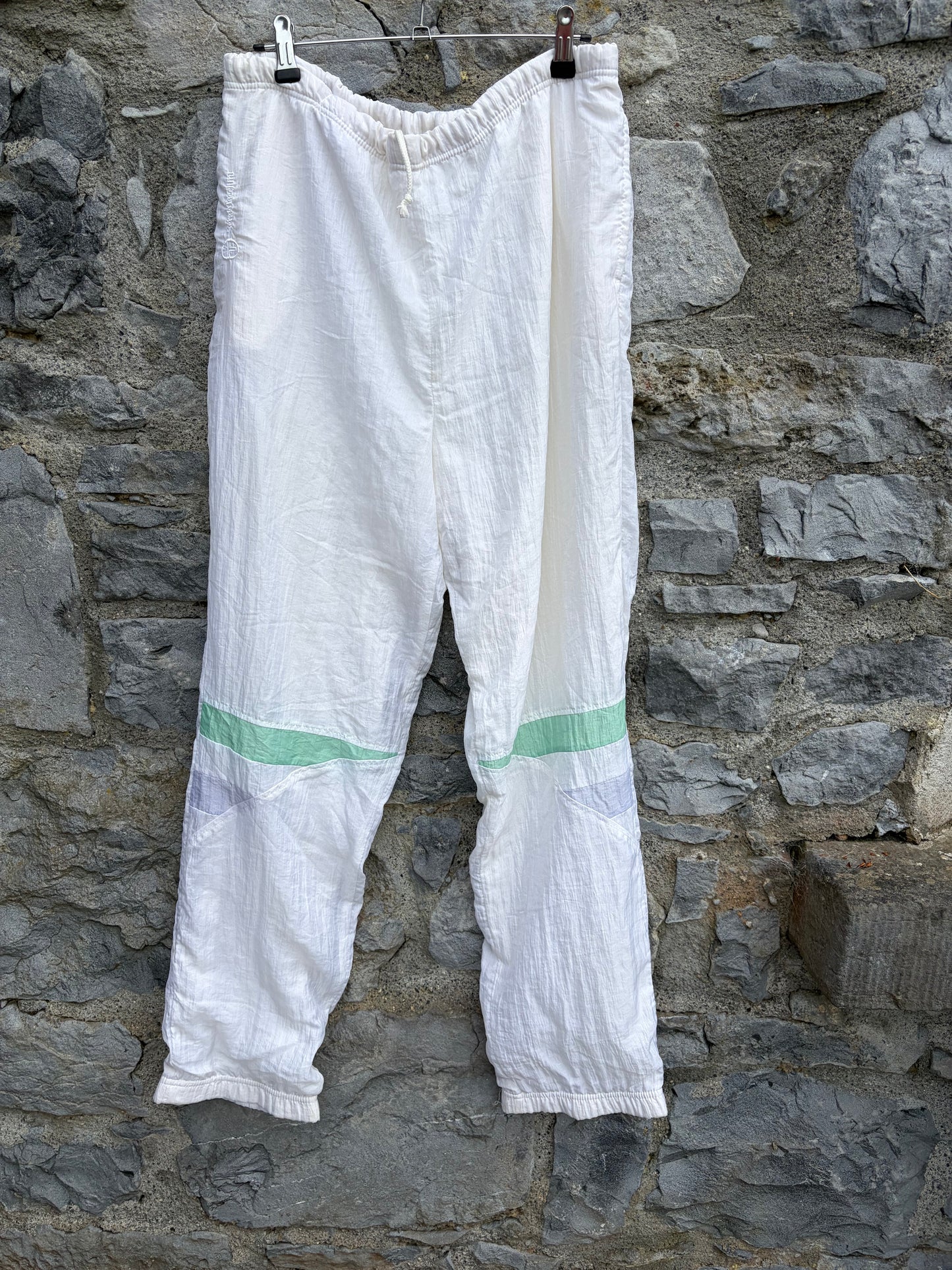 80s white shell track pants Medium