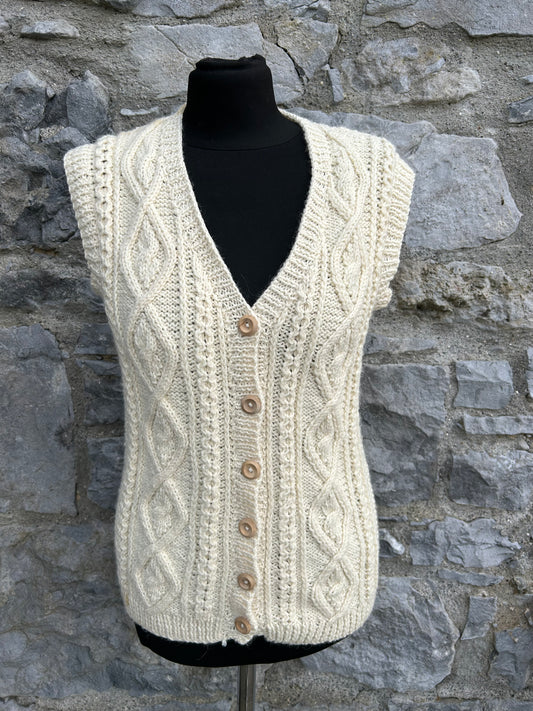 Cream Aran style gilet uk 8