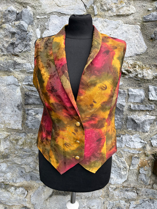 80s brown&maroon waistcoat uk 10-12