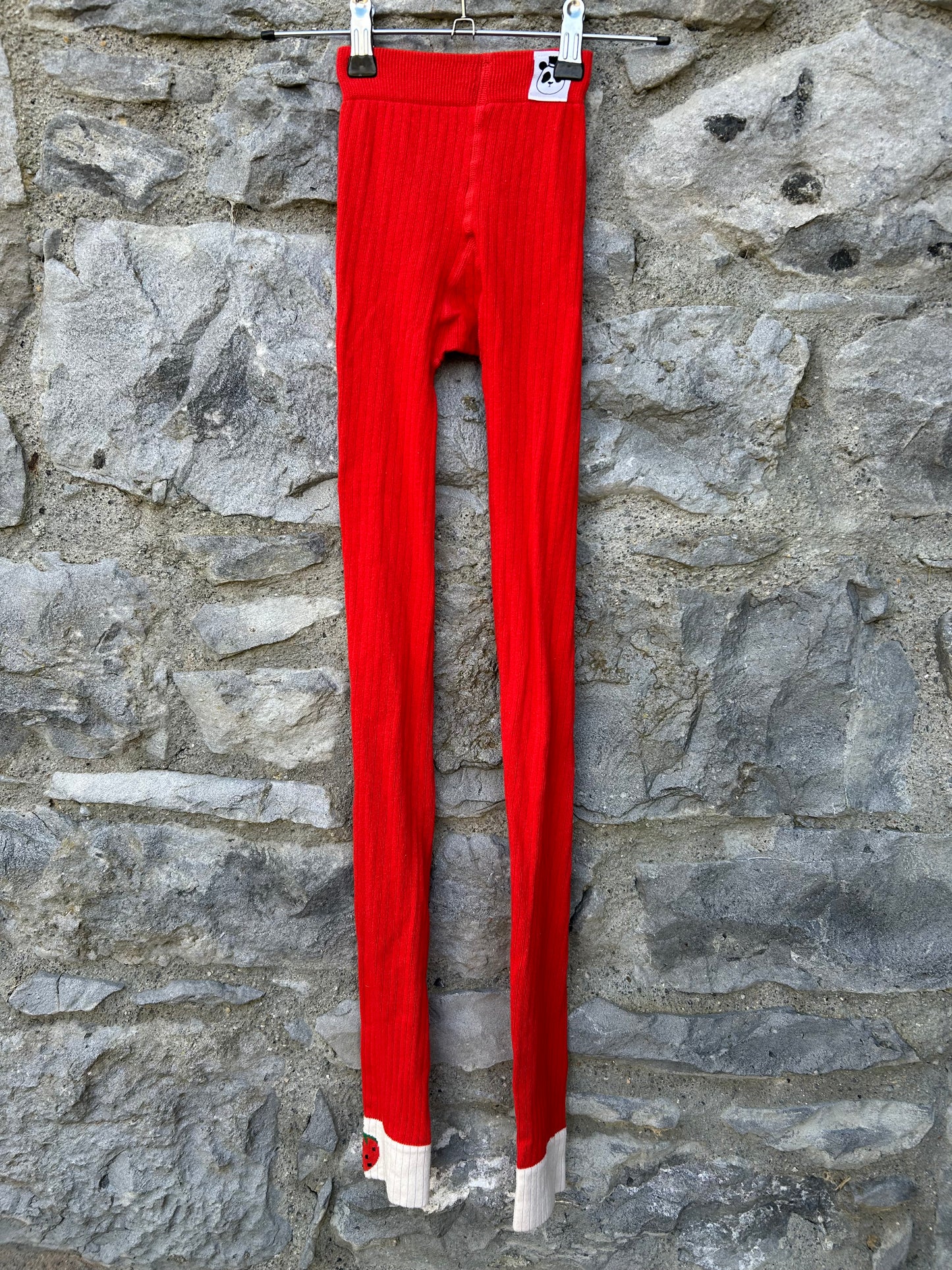 Red footless tights  10y (140cm)