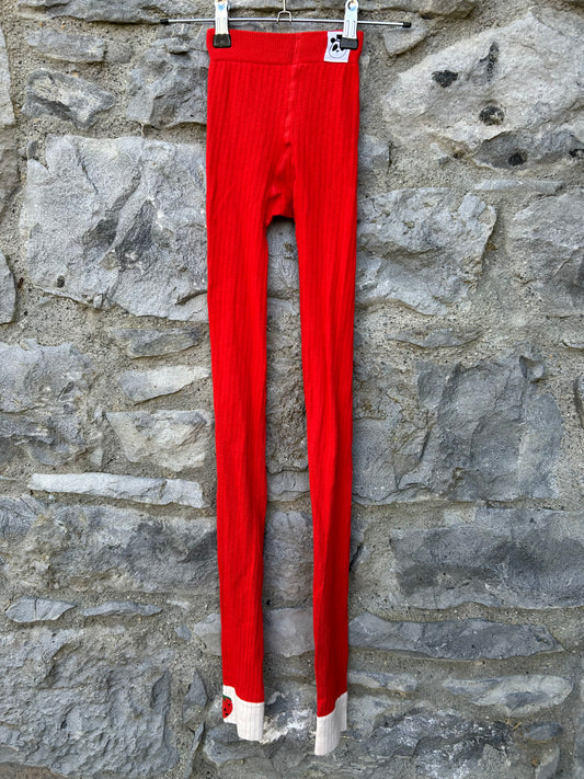 Red footless tights  10y (140cm)