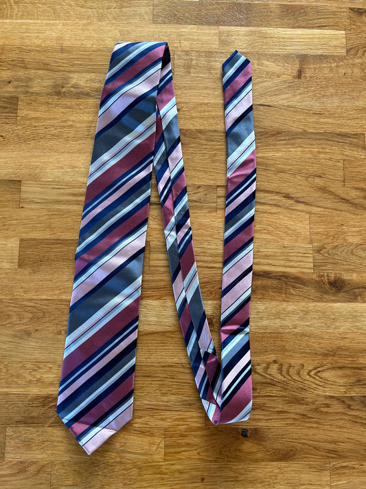 Stripy Grey&pink tie