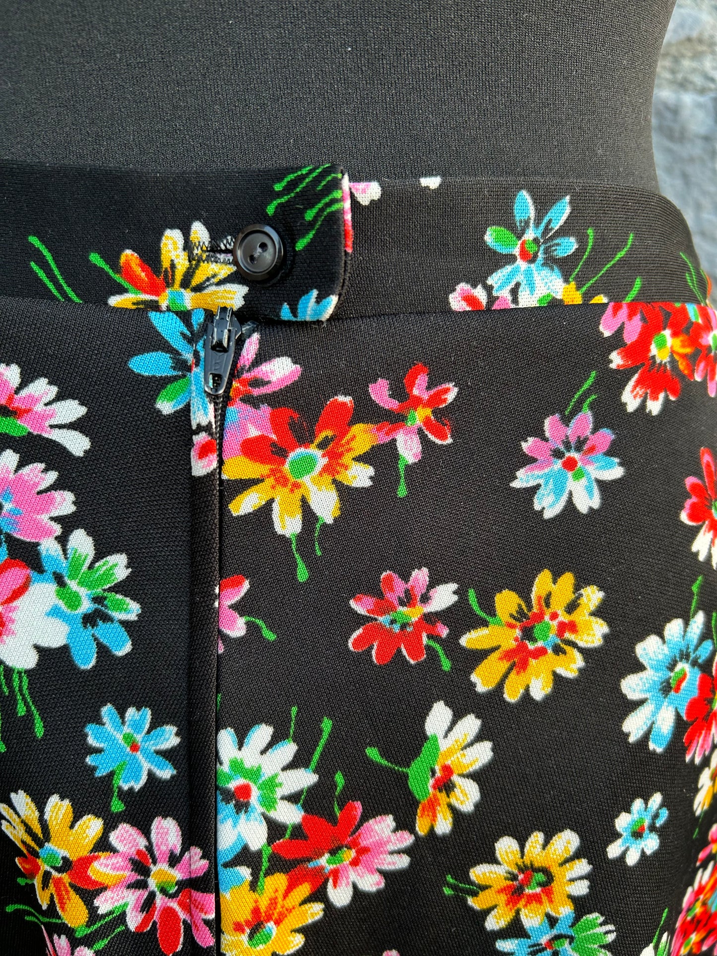 80s colourful flowers skirt uk 8-10