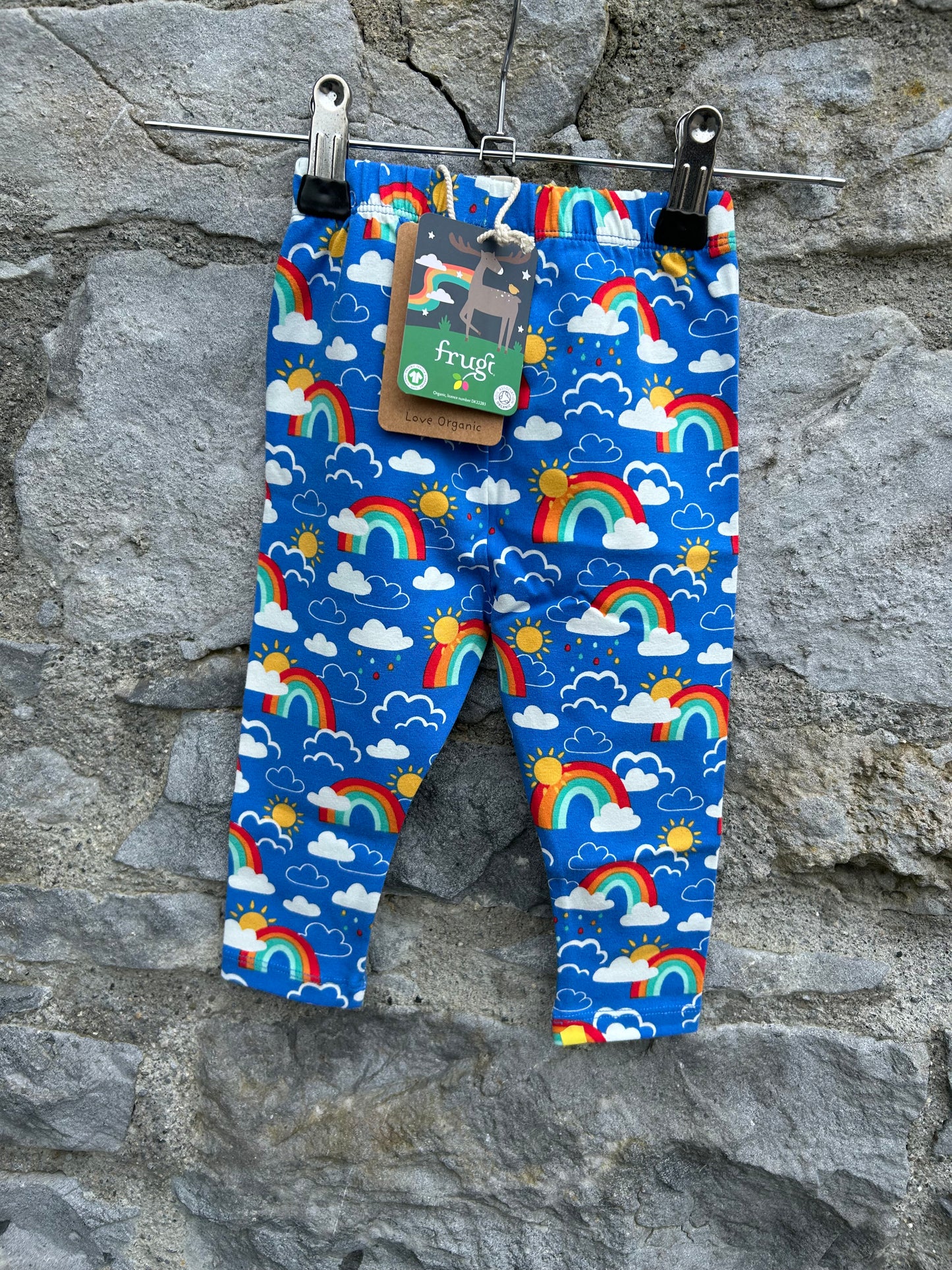 Sun&rainbow blue leggings  6-12m (68-80cm)