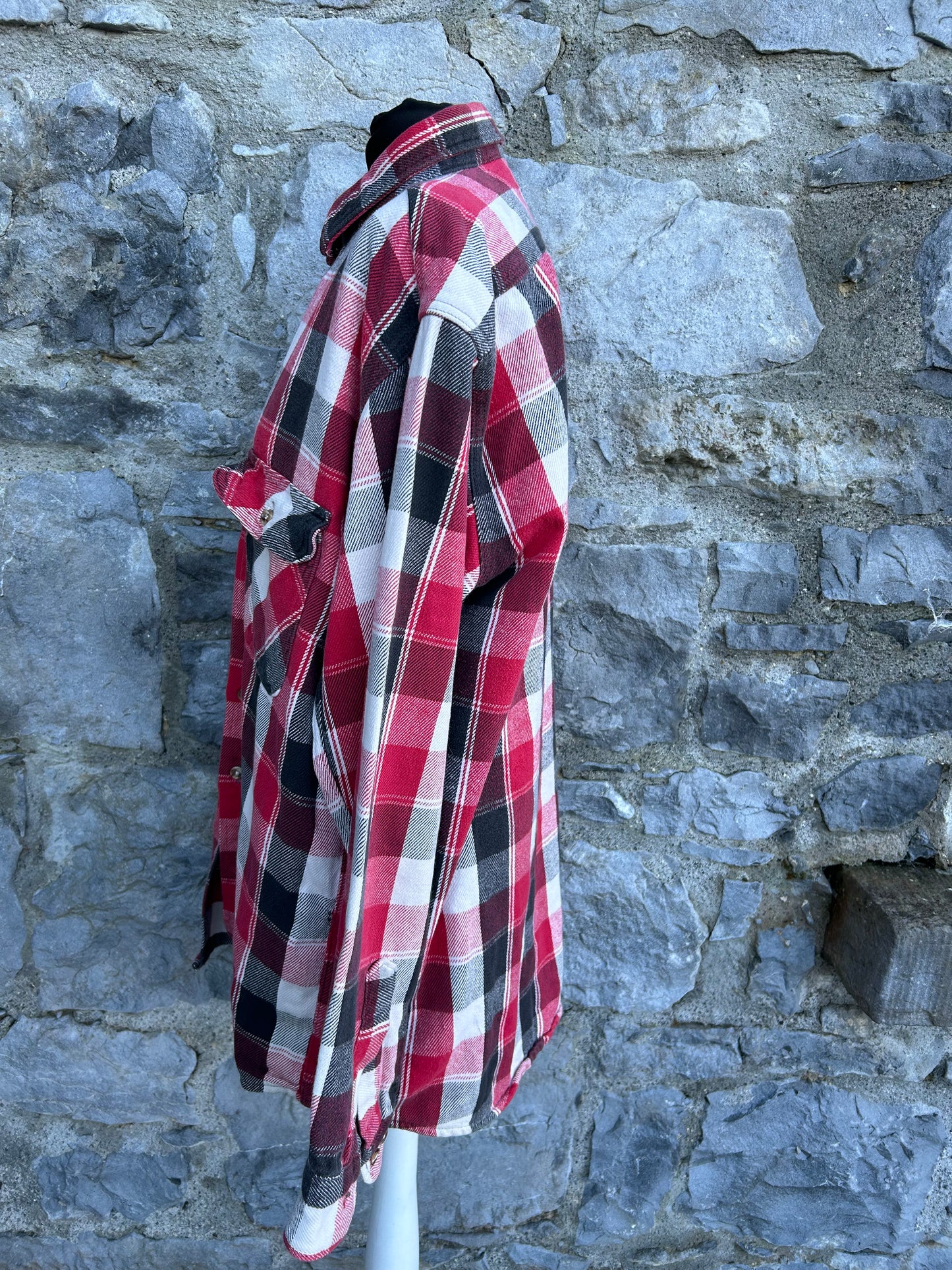 90d red&black check flannel shirt Large