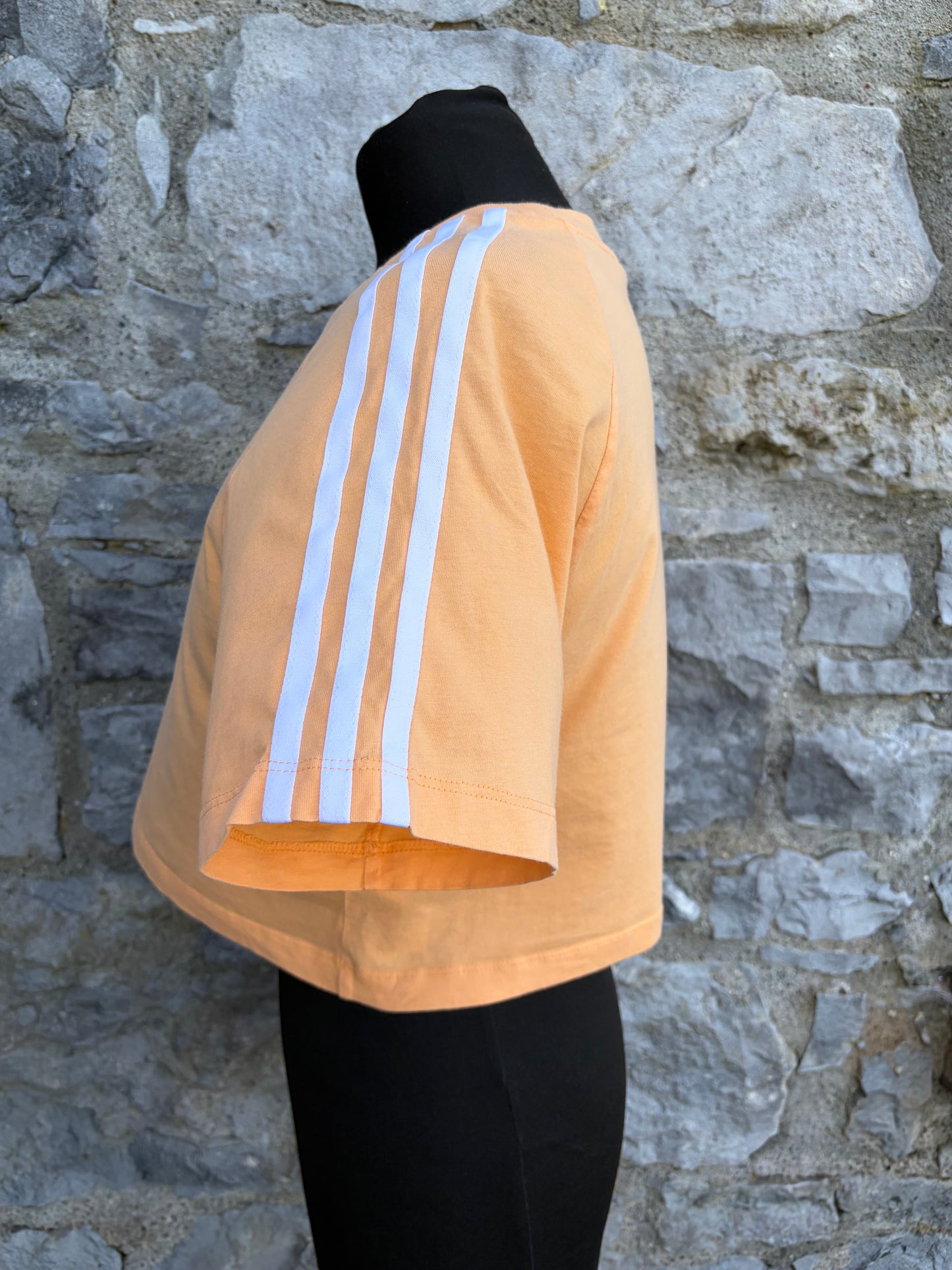 Orange 3-Stripes Essential Crop T-Shirt uk 8