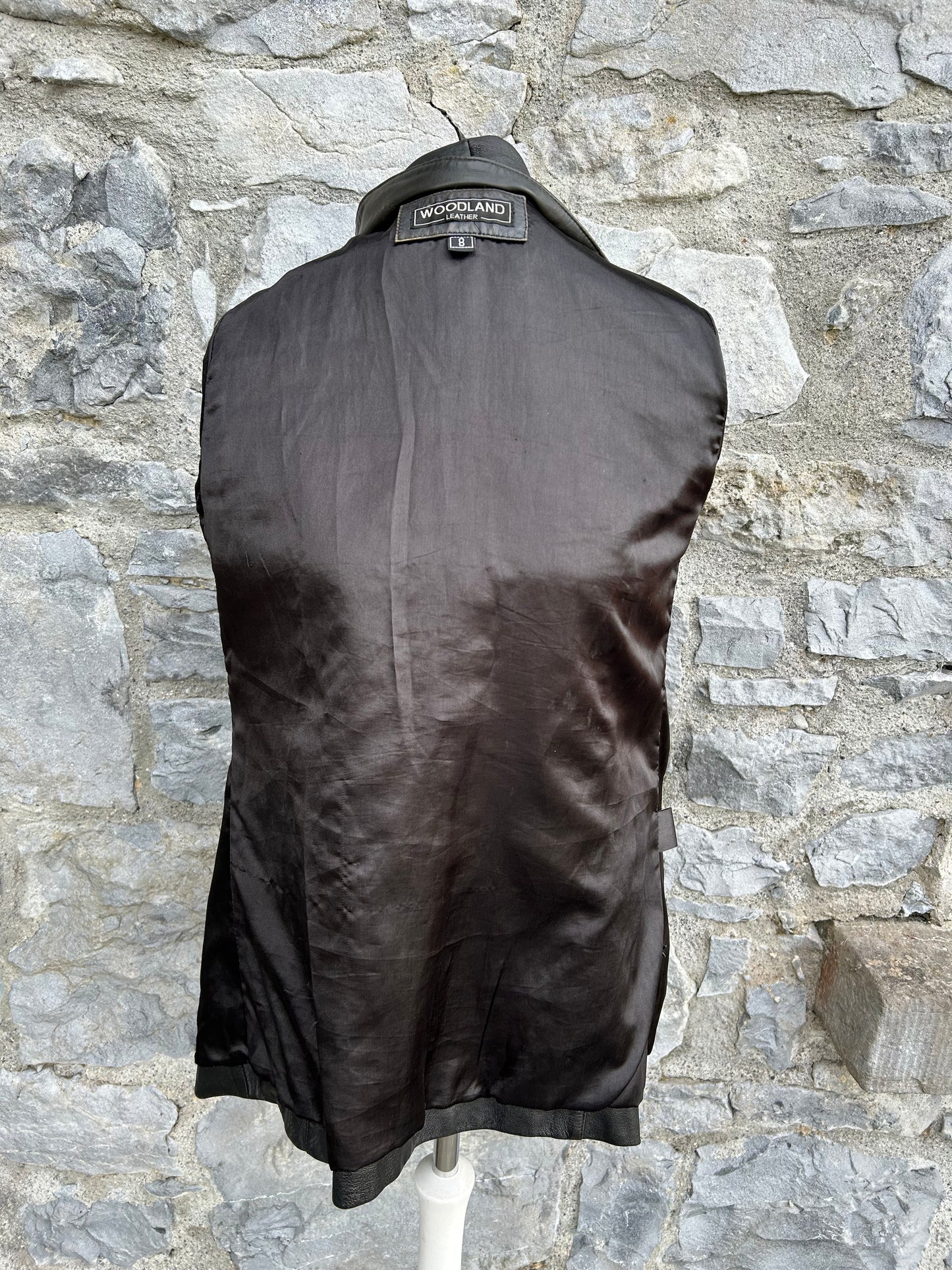 90s Black leather jacket uk 6-8