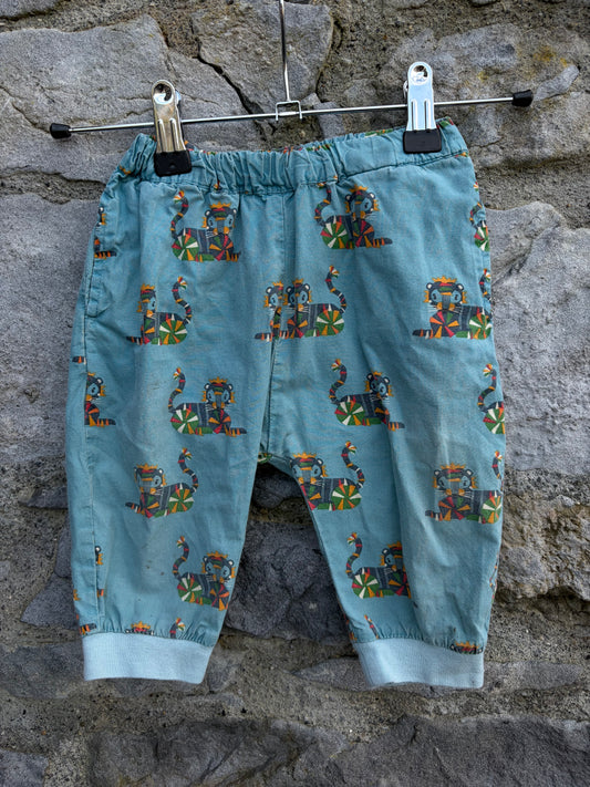 LGR Colourful lions blue pants  6-9m (68-74cm)