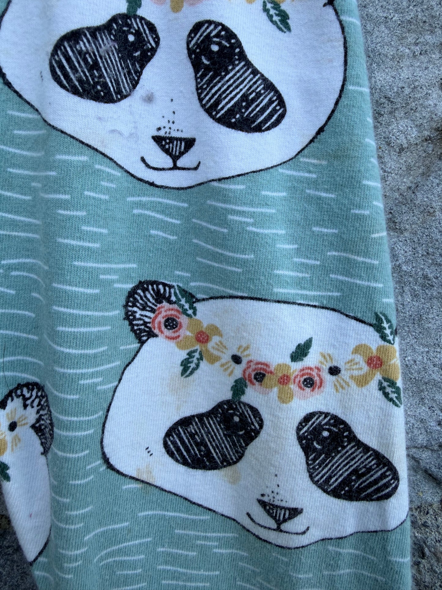 Panda green rib pants  9m (74cm)