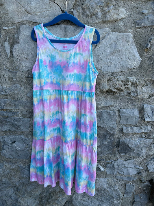 Tie dye colourful dress 10-11y (140-146cm)