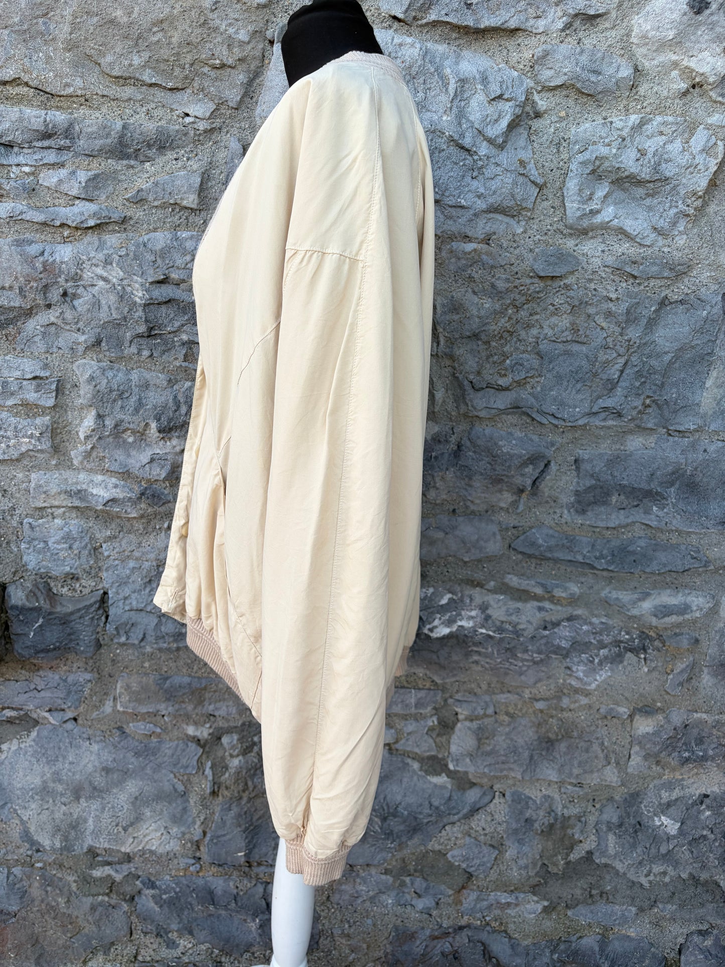 80s ivory bomber jacket Large