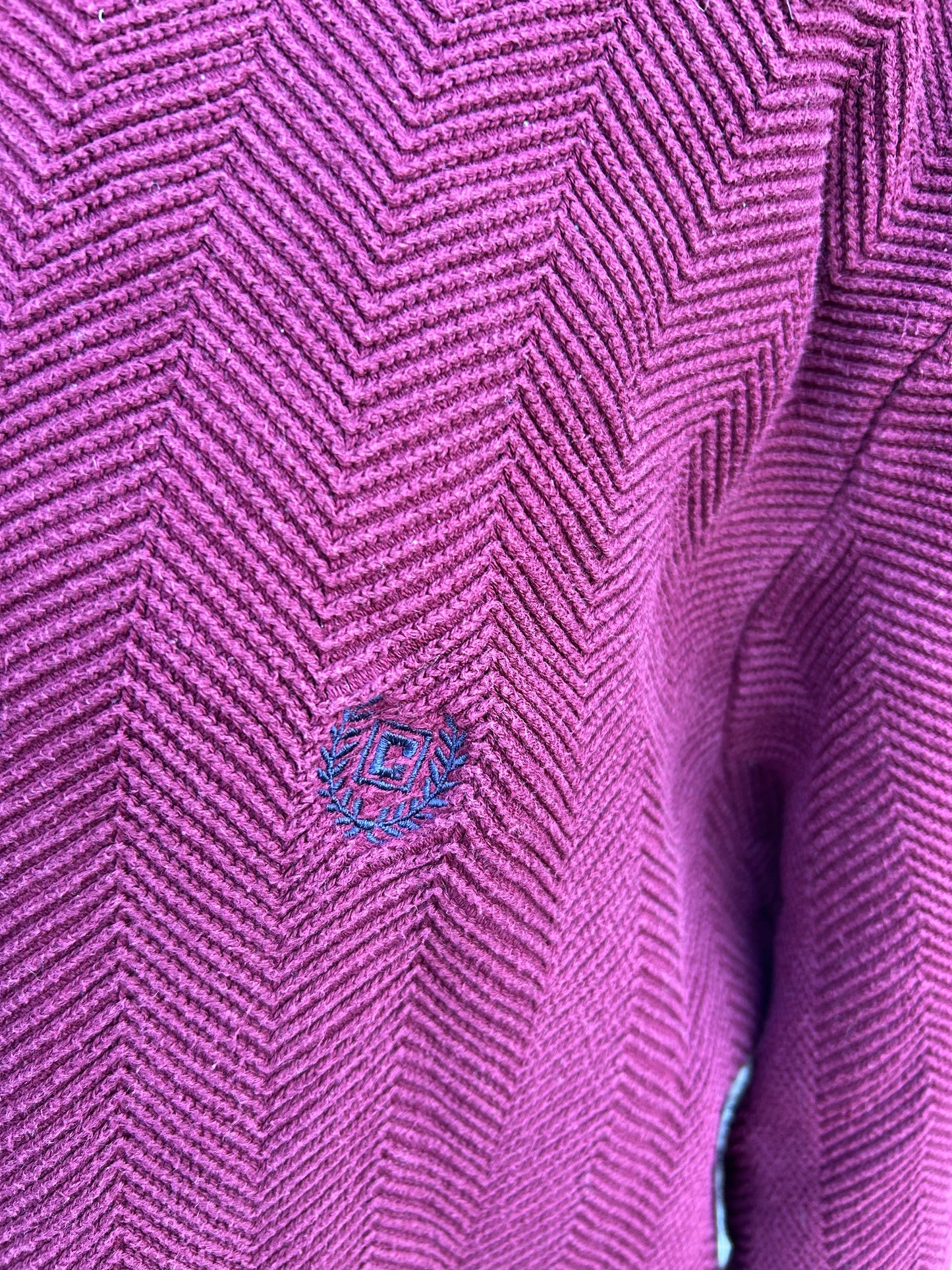 90s knit raspberry red chunky sweater Large