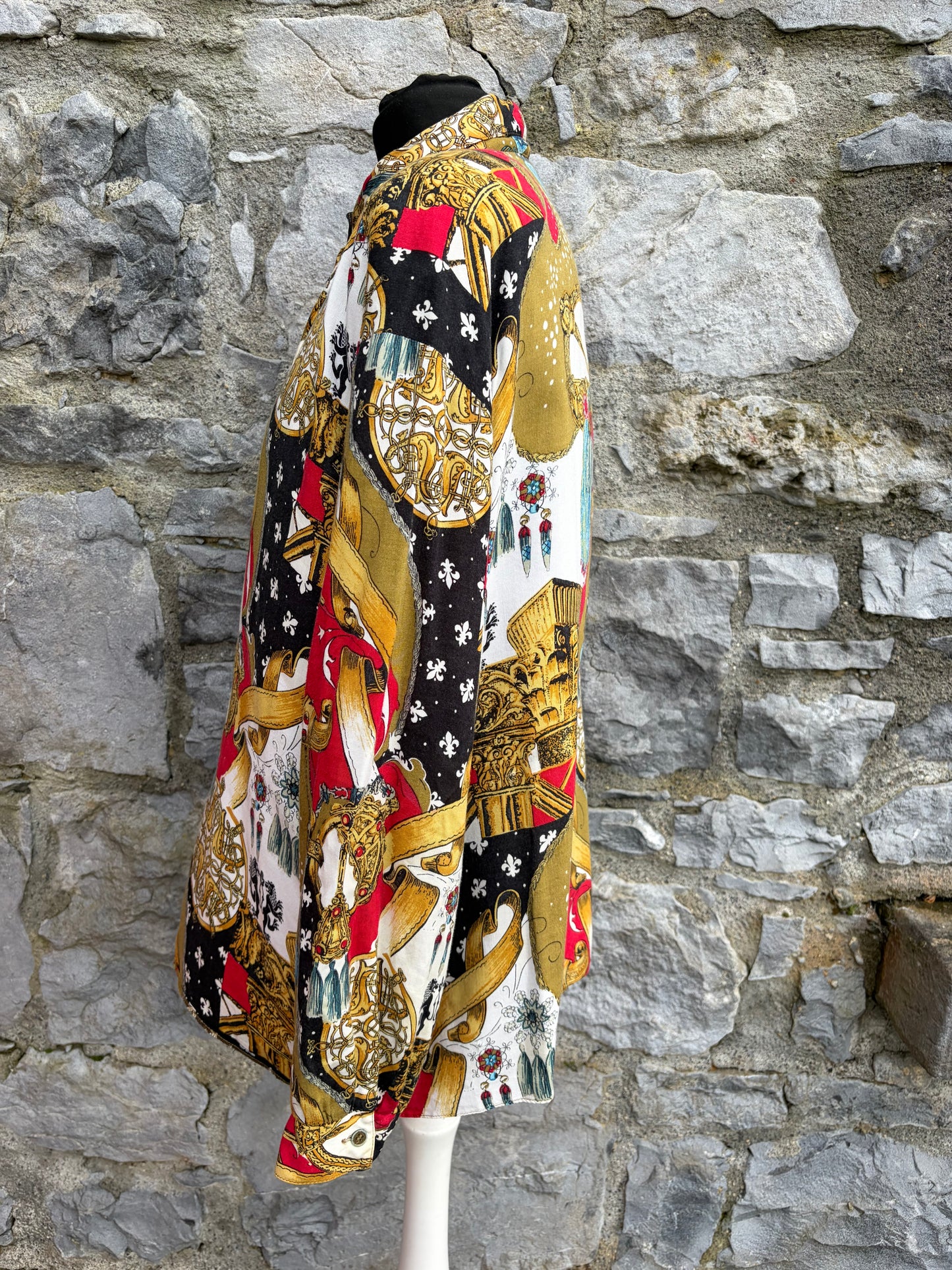 80s baroque print shirt uk 16-18