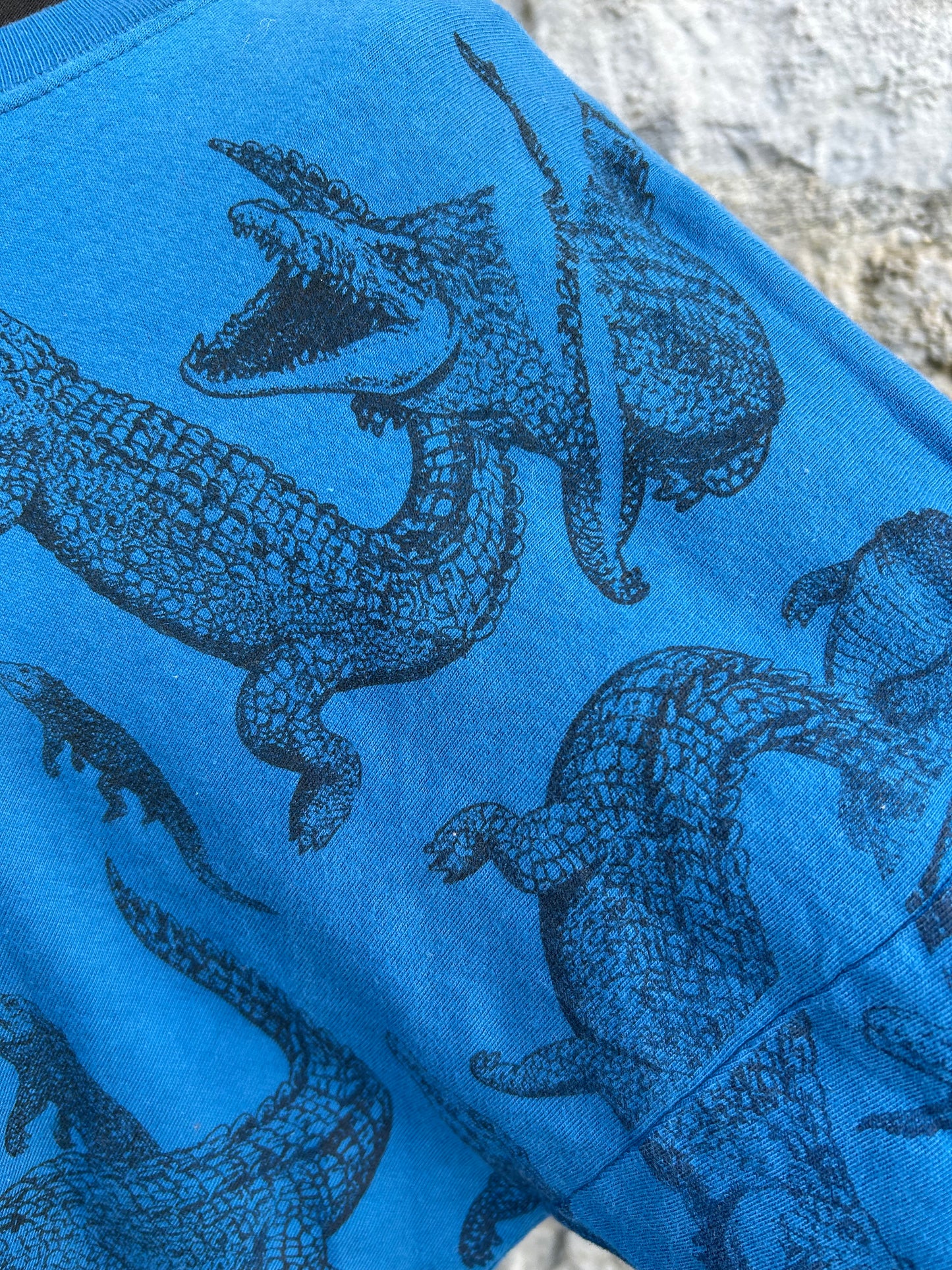 90s crocodiles blue T-shirt XL