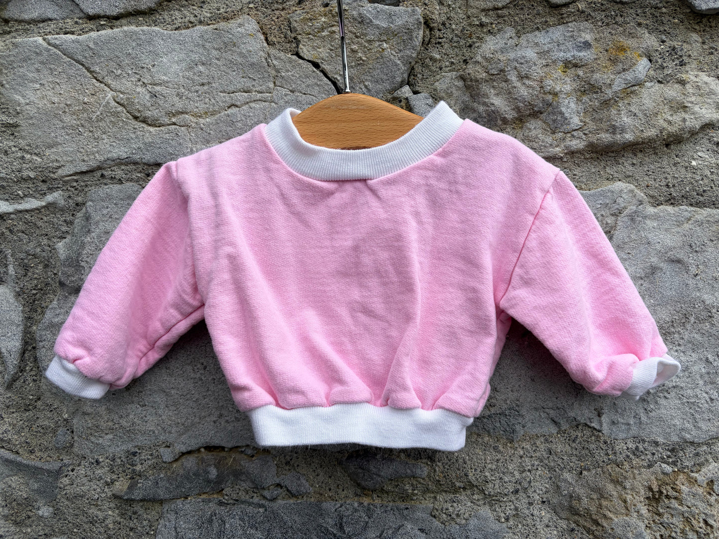 80s pink sweatshirt&dungarees 0-3m (56-62cm)