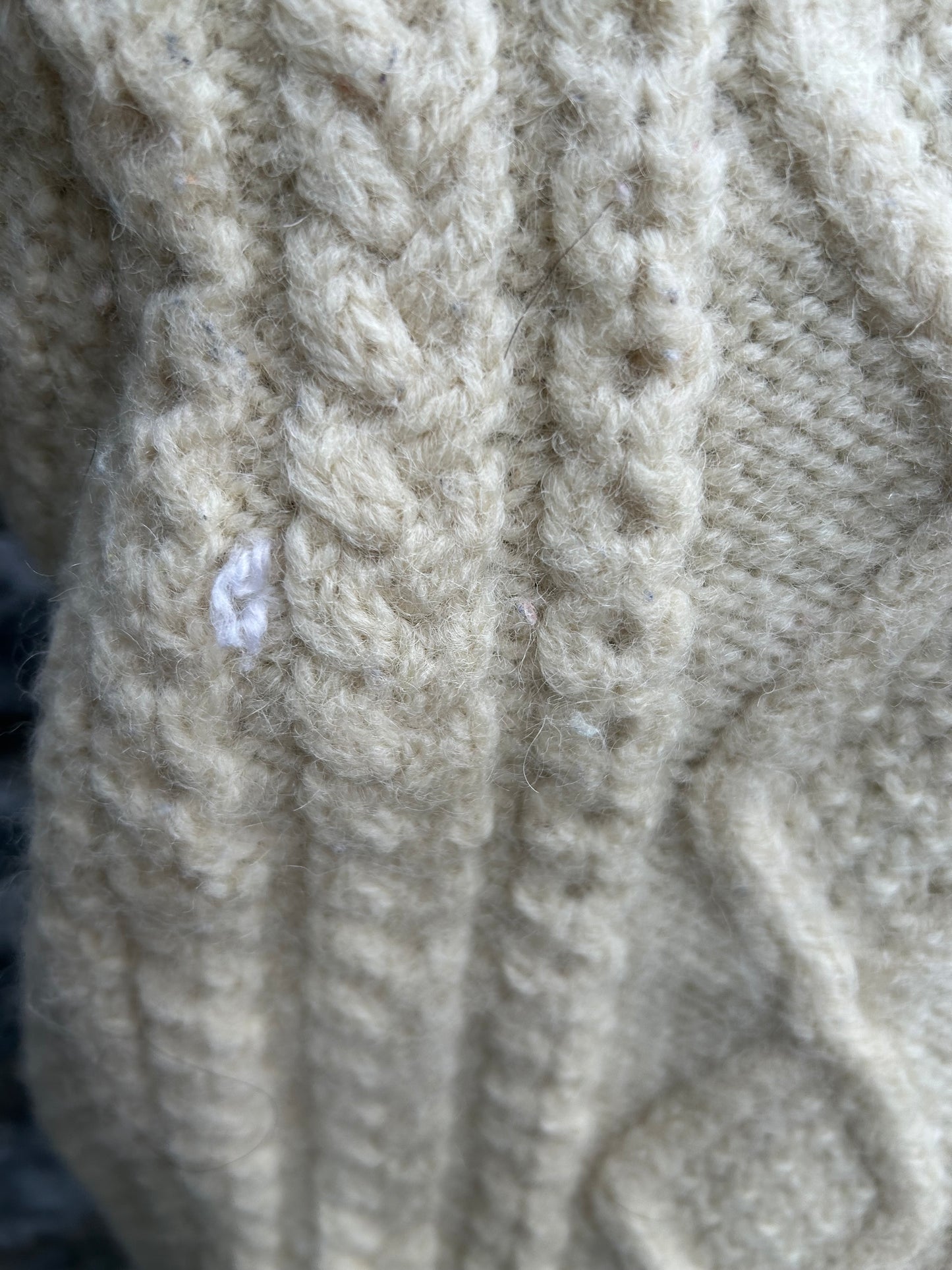 90s cream Aran style gilet uk 12