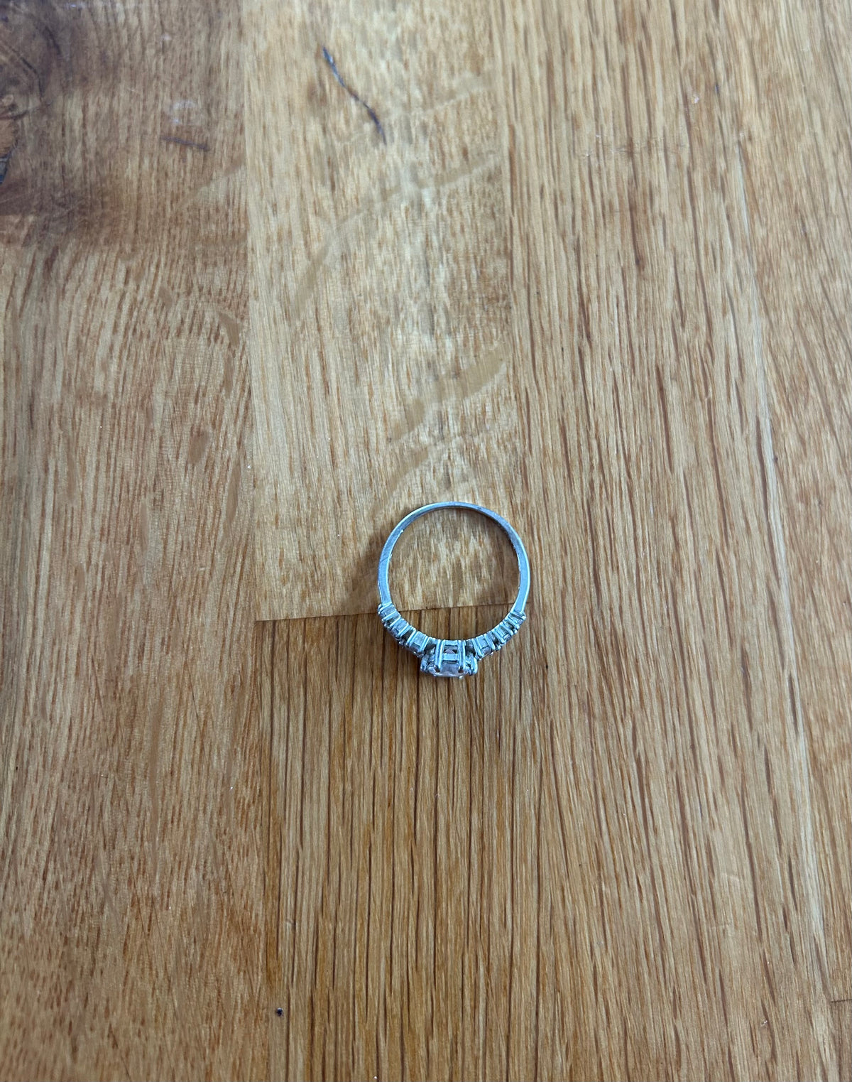 Silver ring with zircon