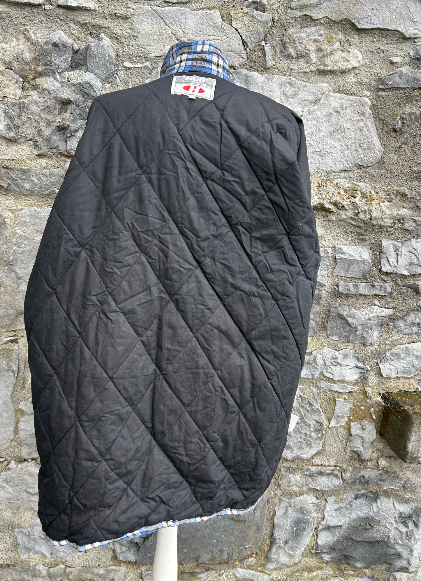 90s navy check work overshirt XL