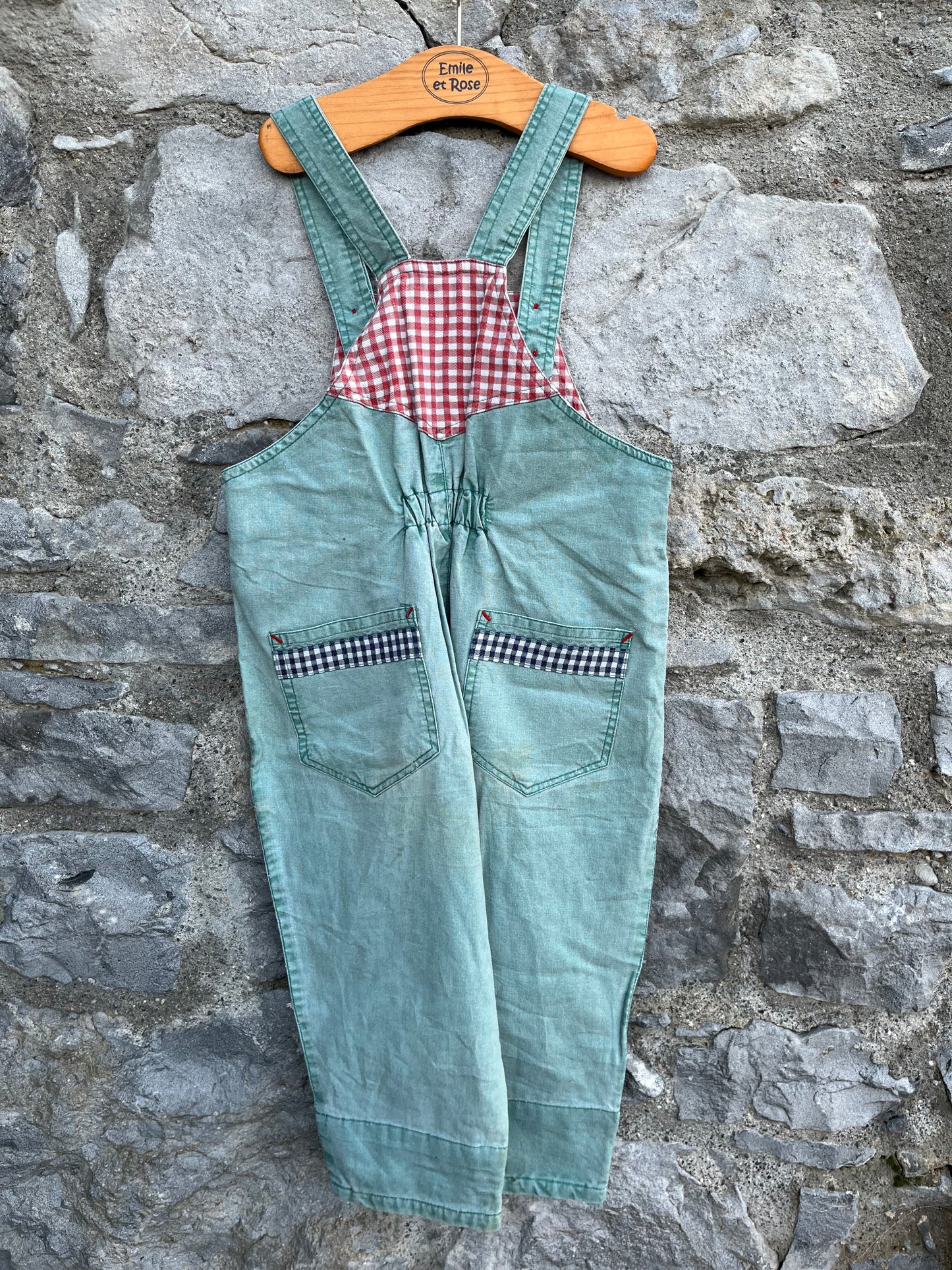 80s green light denim dungarees  2-3y (92-98cm)