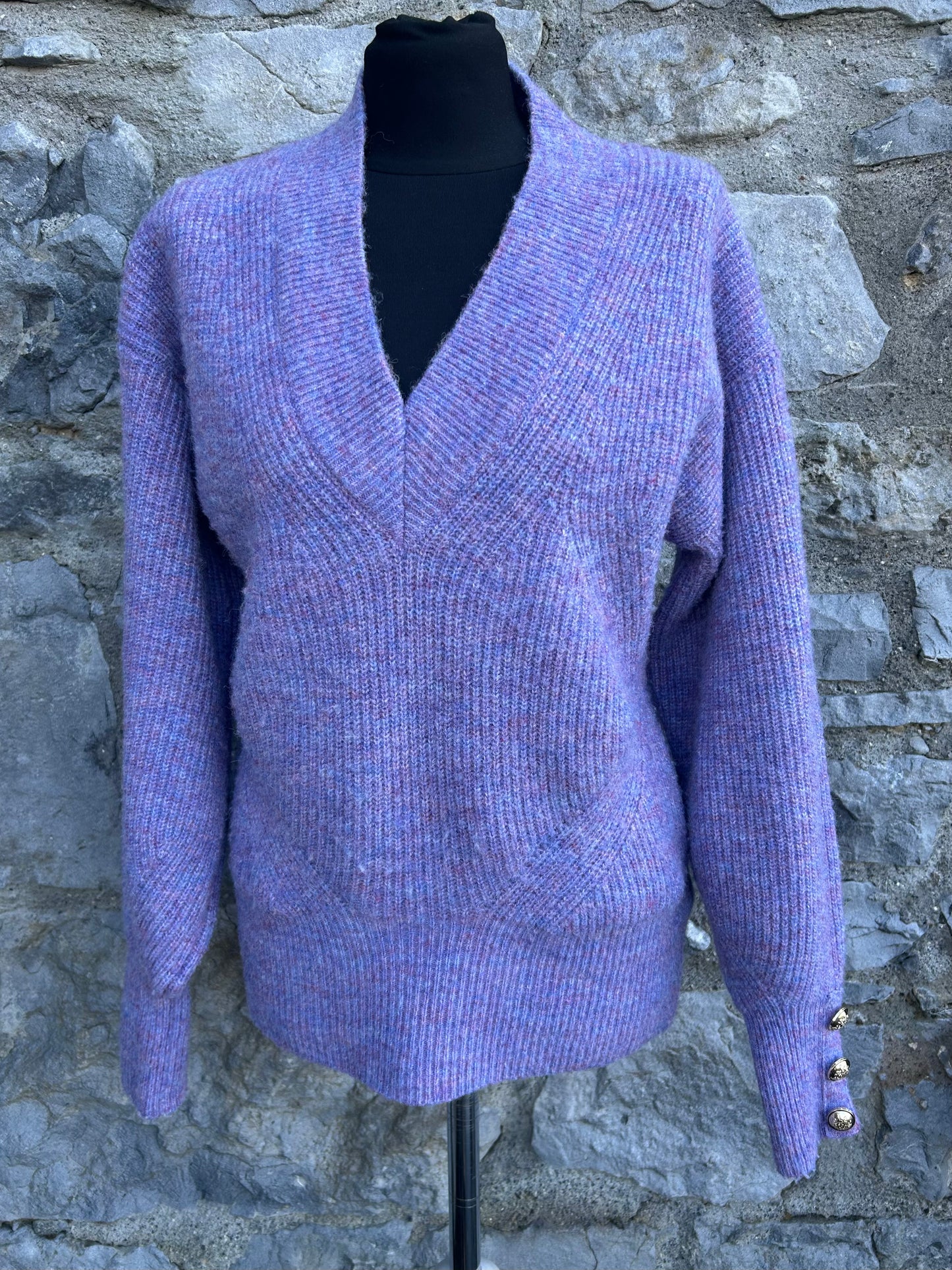 Vee Neck Slouchy Cosy Yarn Jumper uk 10