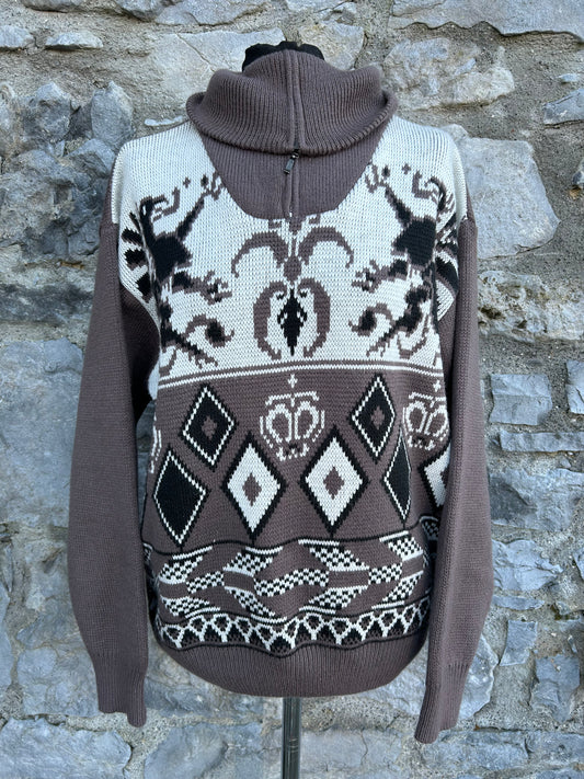 90s Brown patterned jumper S.