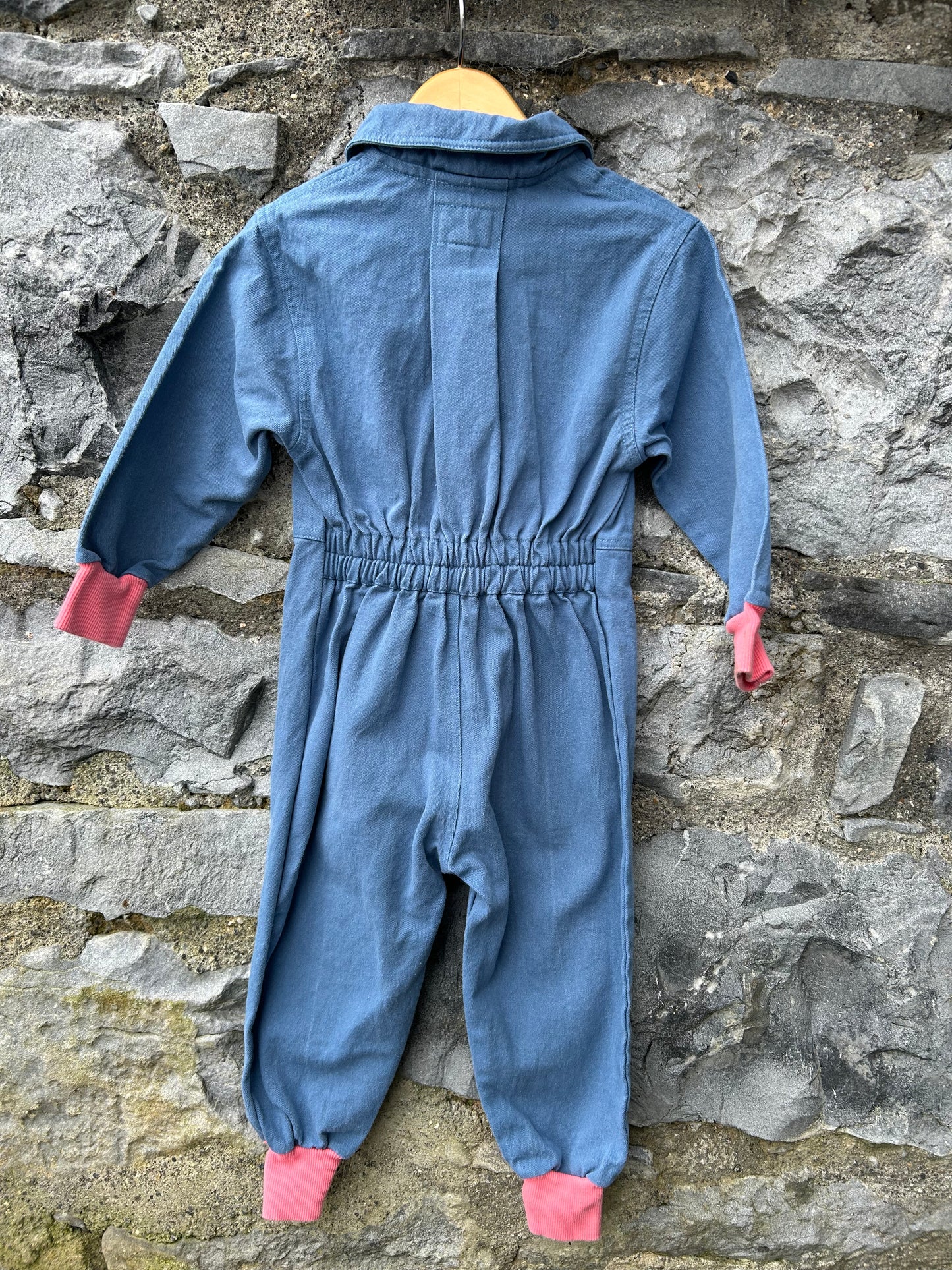 Blue embroidered boiler suit  12-18m (80-86cm)