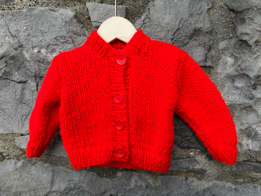 Red cardigan  0-3m (56-62cm)