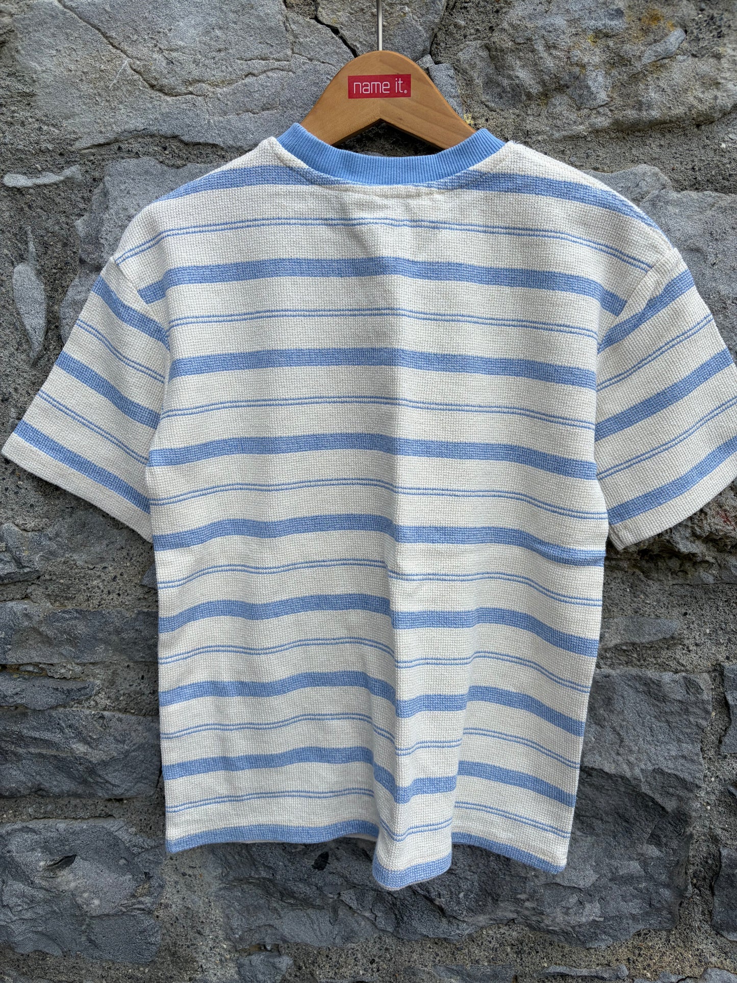 Blue stripy terry T-shirt 7-8y (122-128cm)