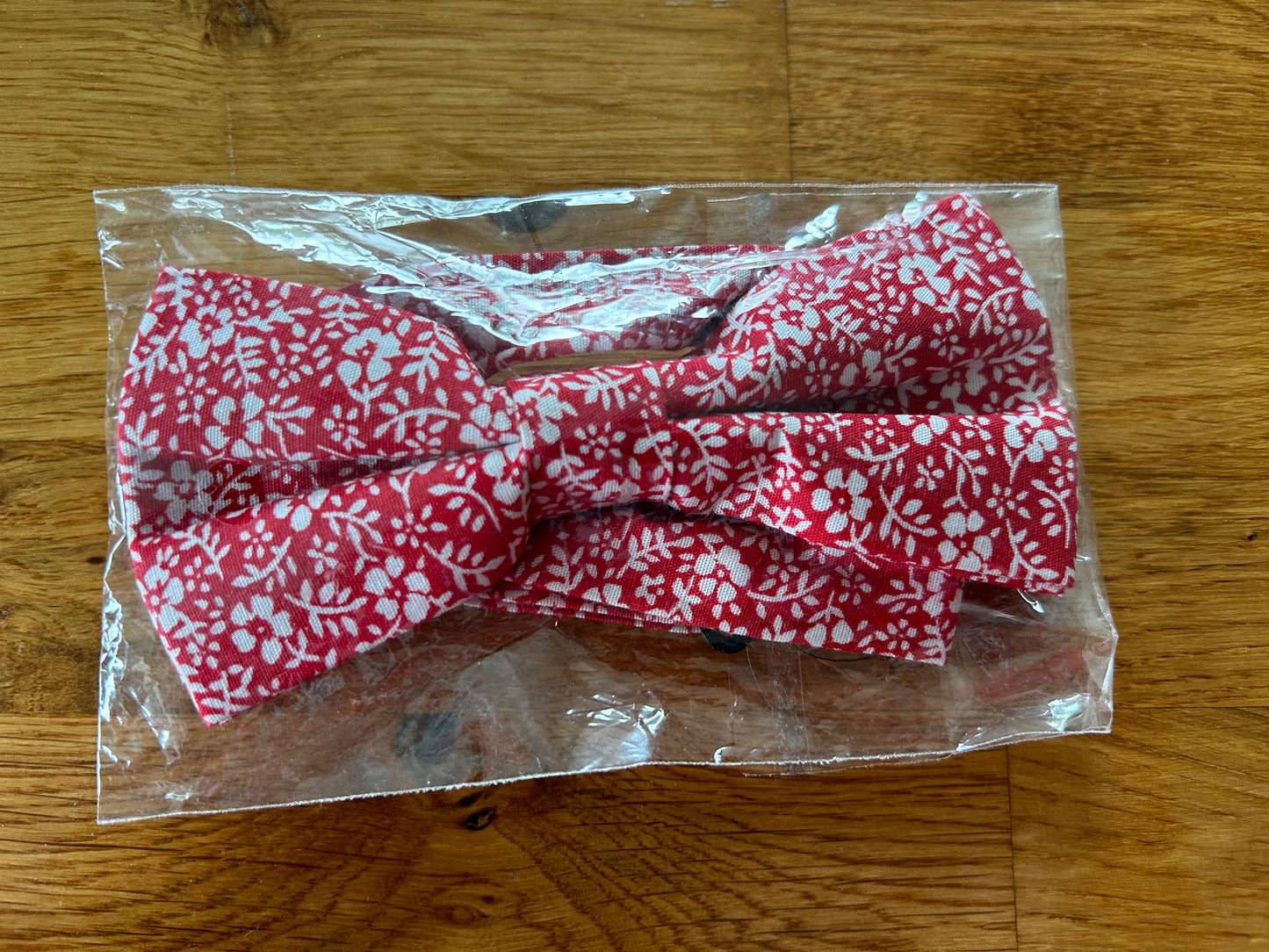 Red floral bow tie