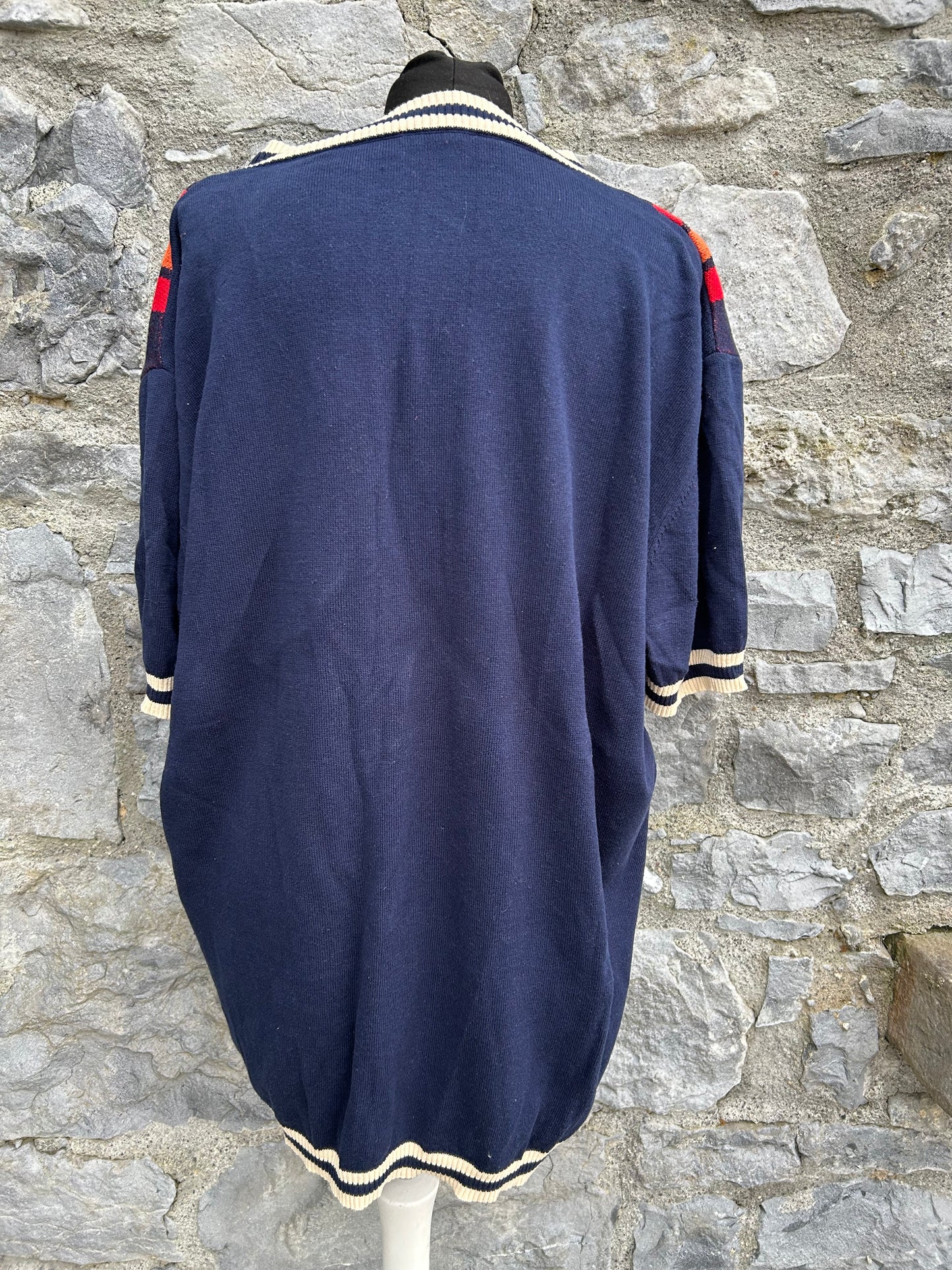 90s navy&orange top Large