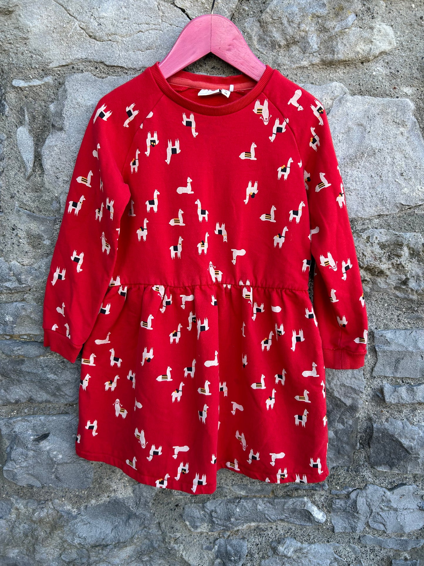 Llamas pink sweat dress  4-5y (104-110cm)