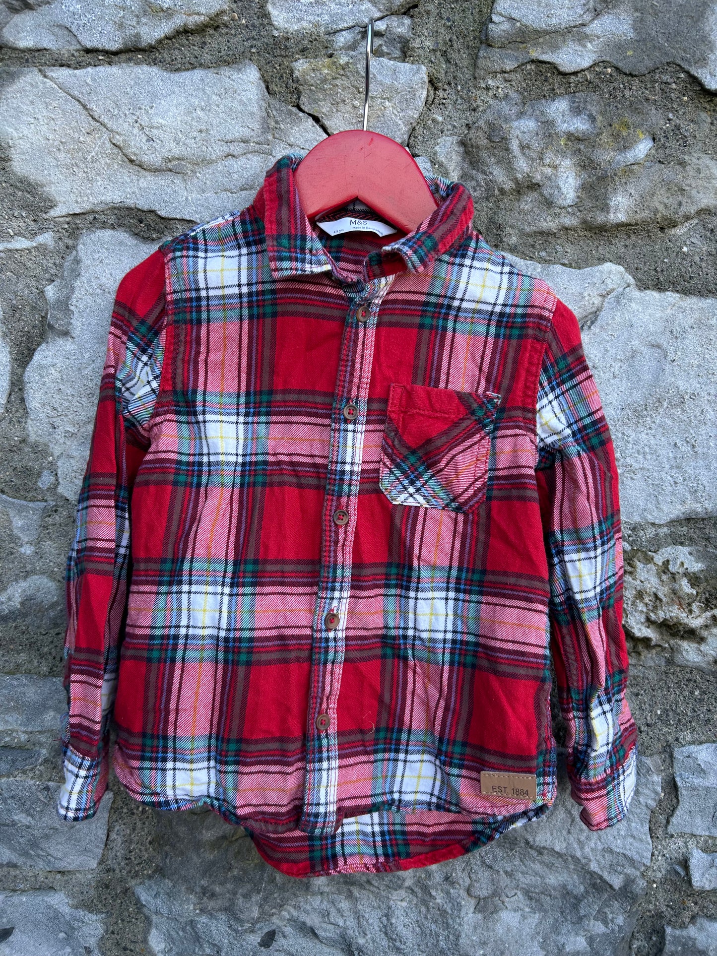 Red check shirt  4y (104cm)