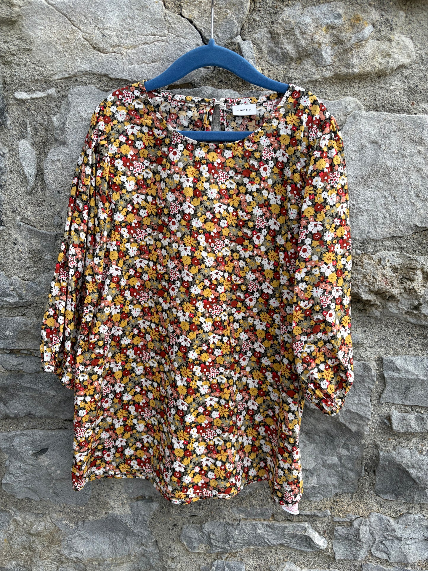 Brown&mustard flower tunic 8-9y (128-134cm)