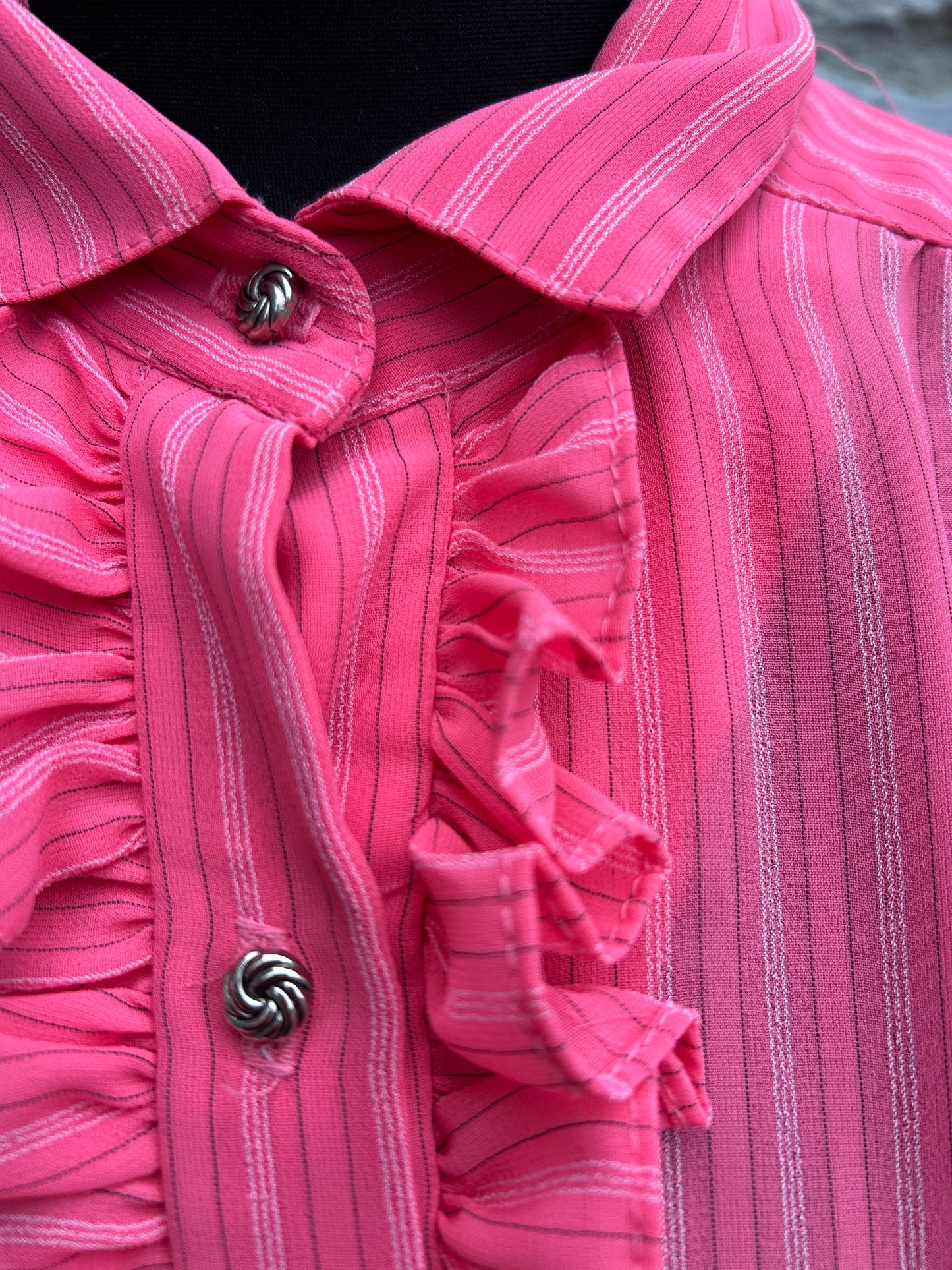 80s pink stripy dress uk 12-14