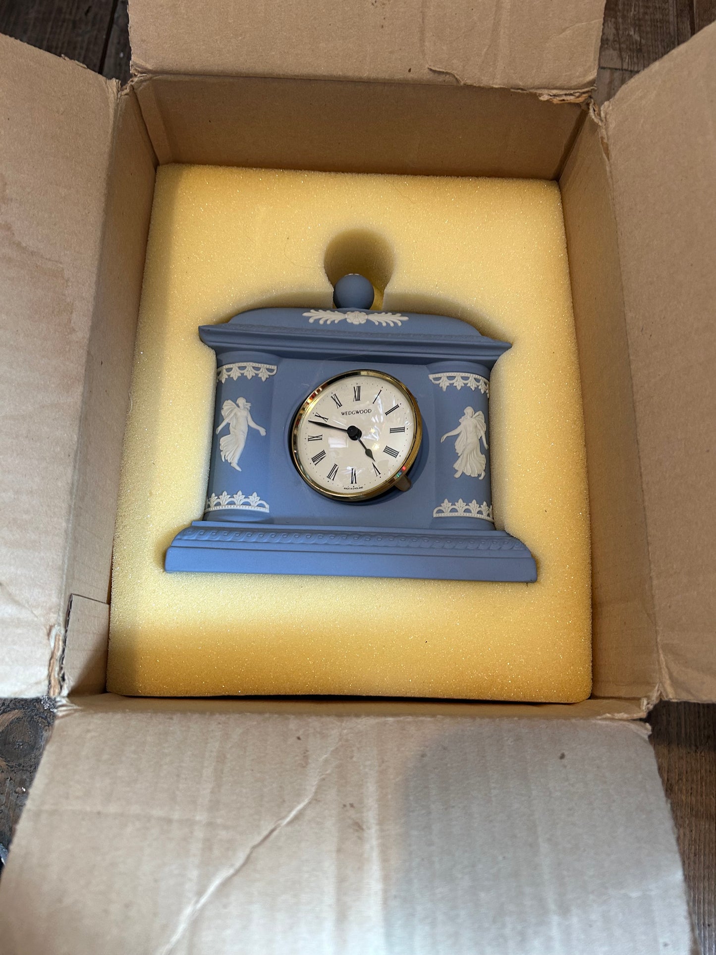 Handcrafted Pale Blue Mantle Desk Clock