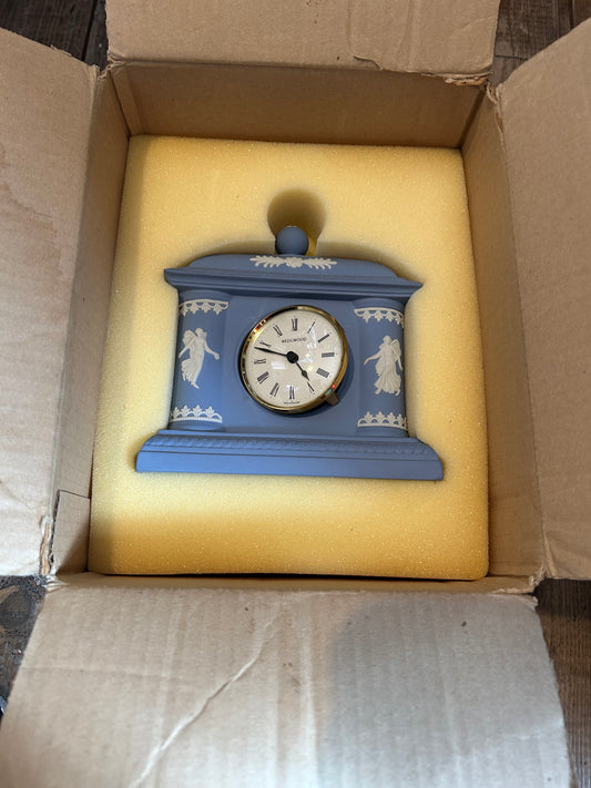 Handcrafted Pale Blue Mantle Desk Clock