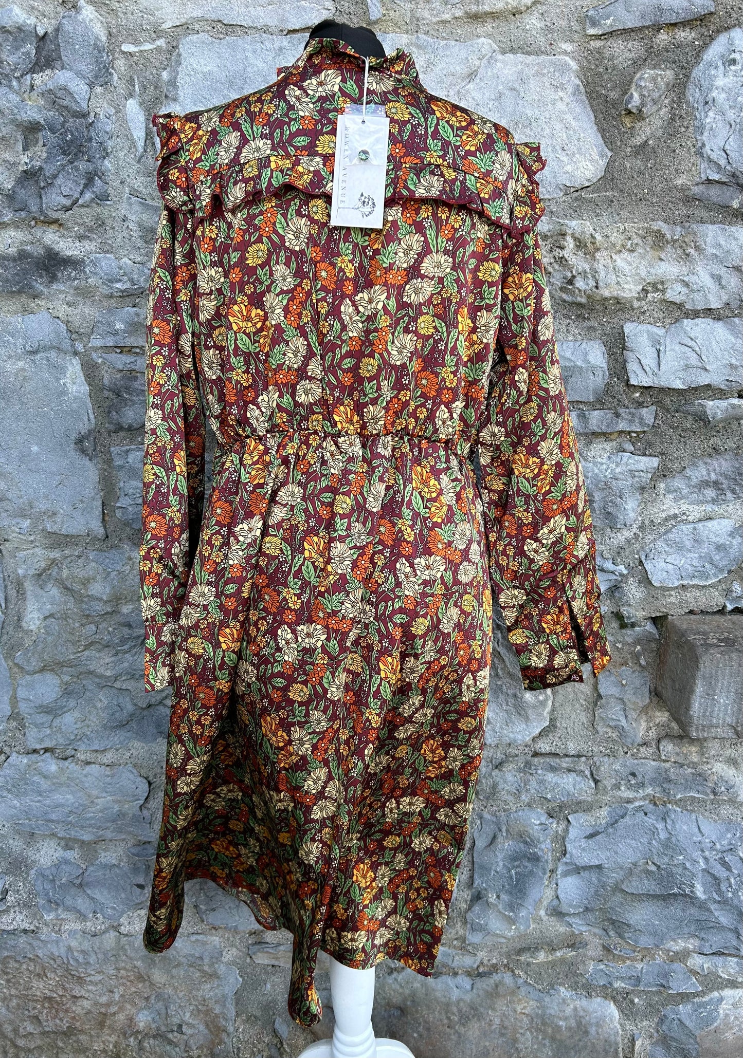 Brown floral dress uk 12