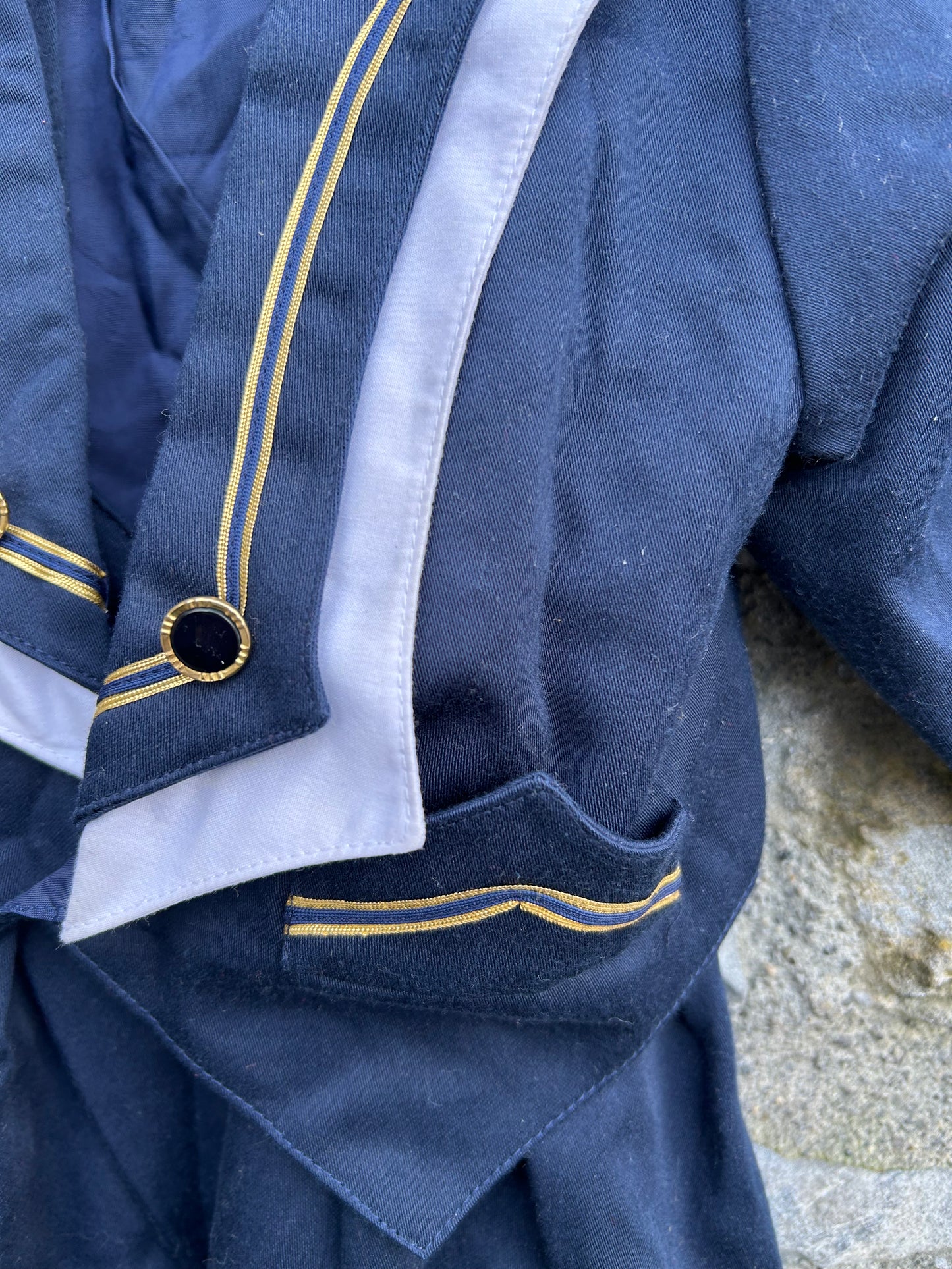 80s navy&gold sailor suit  12-18m (80-86cm)