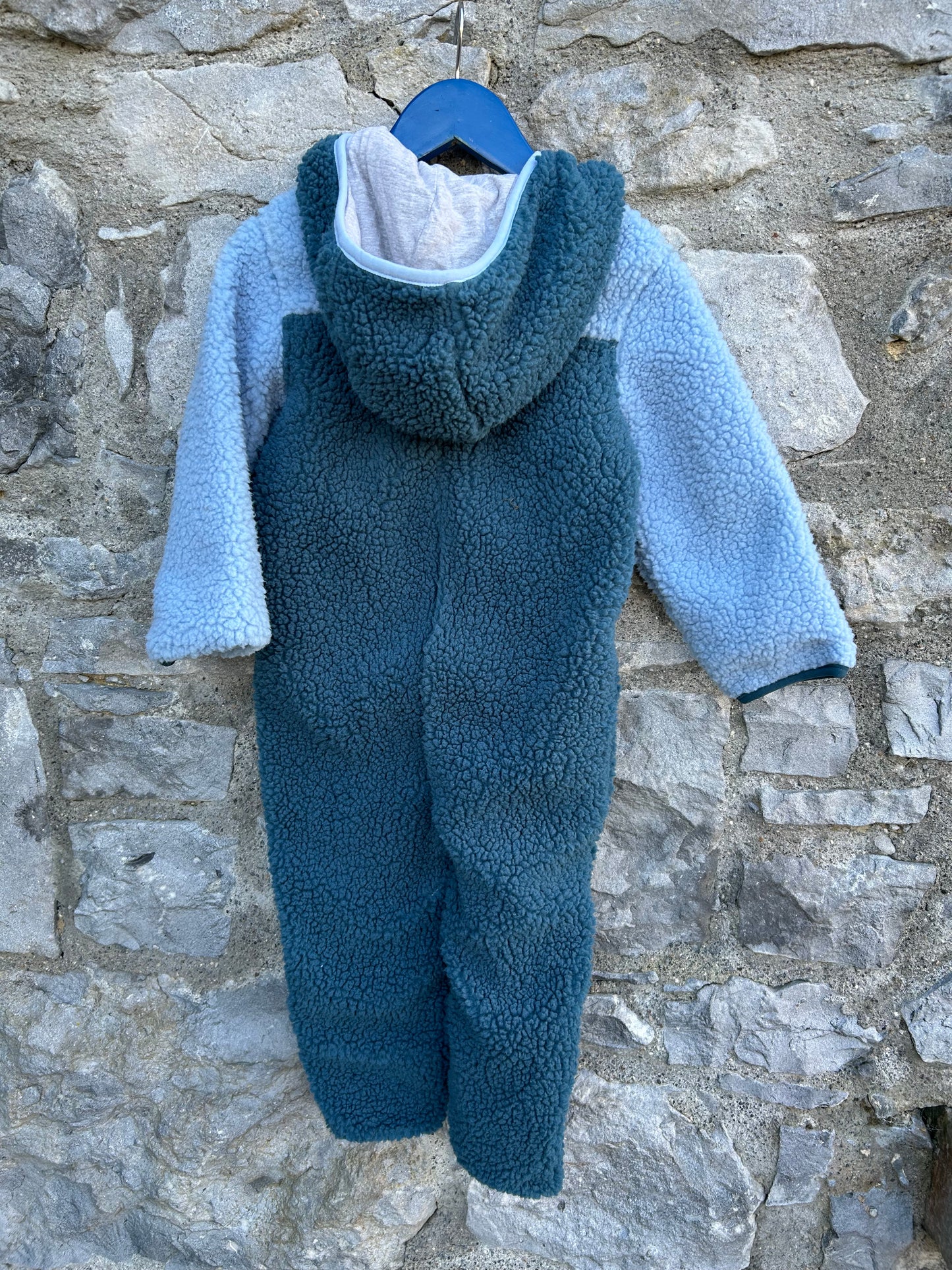 Petrol furry onesie 3-4y (98-104cm)