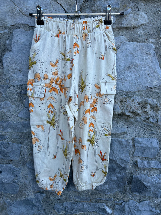 Orange floral pants  3-4y (98-104cm)