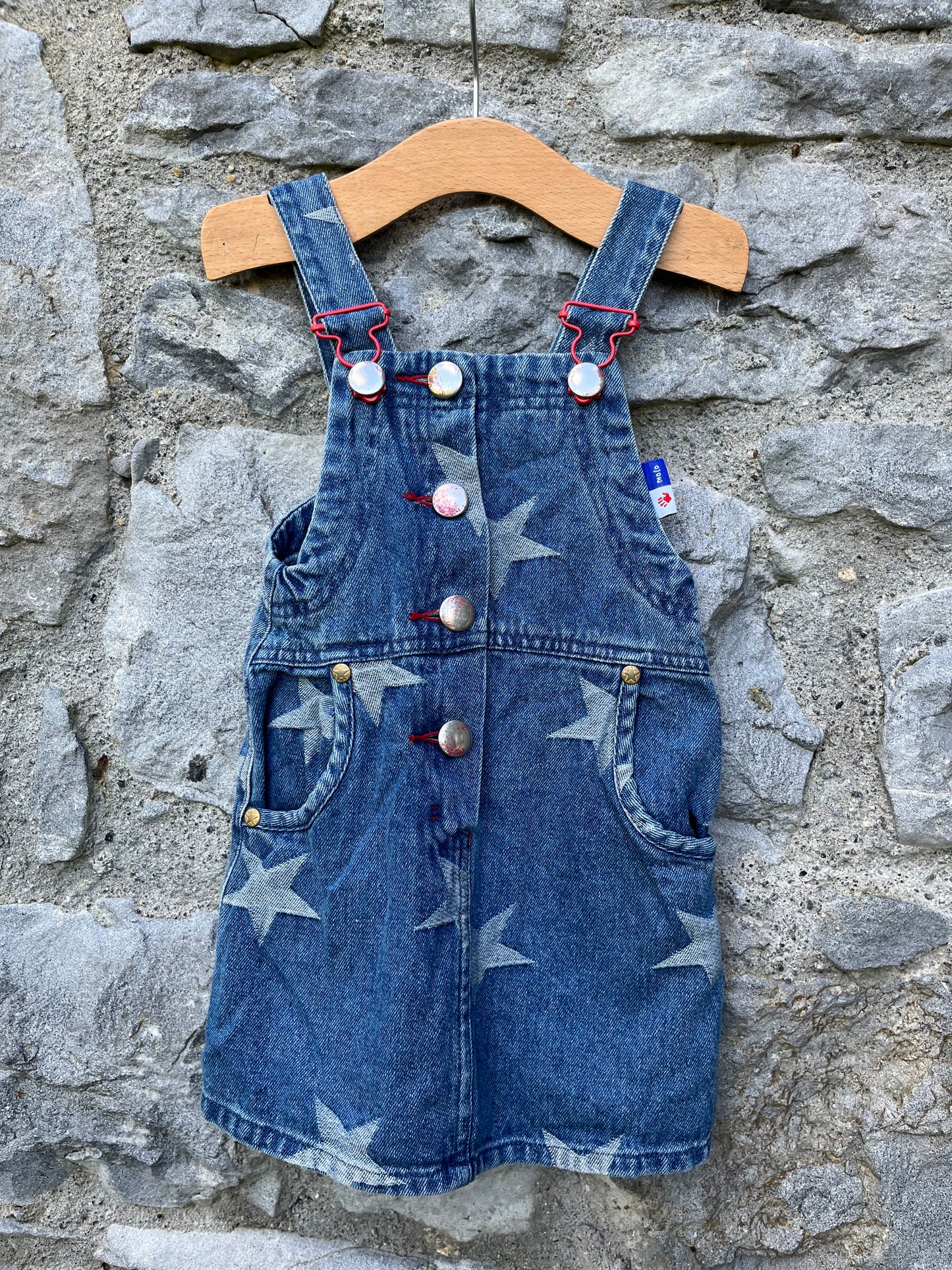 Star denim pinafore  12m (80cm)