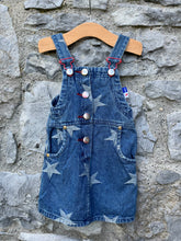 Load image into Gallery viewer, Star denim pinafore  12m (80cm)
