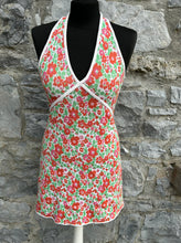 Load image into Gallery viewer, Red floral halter dress uk 6-8
